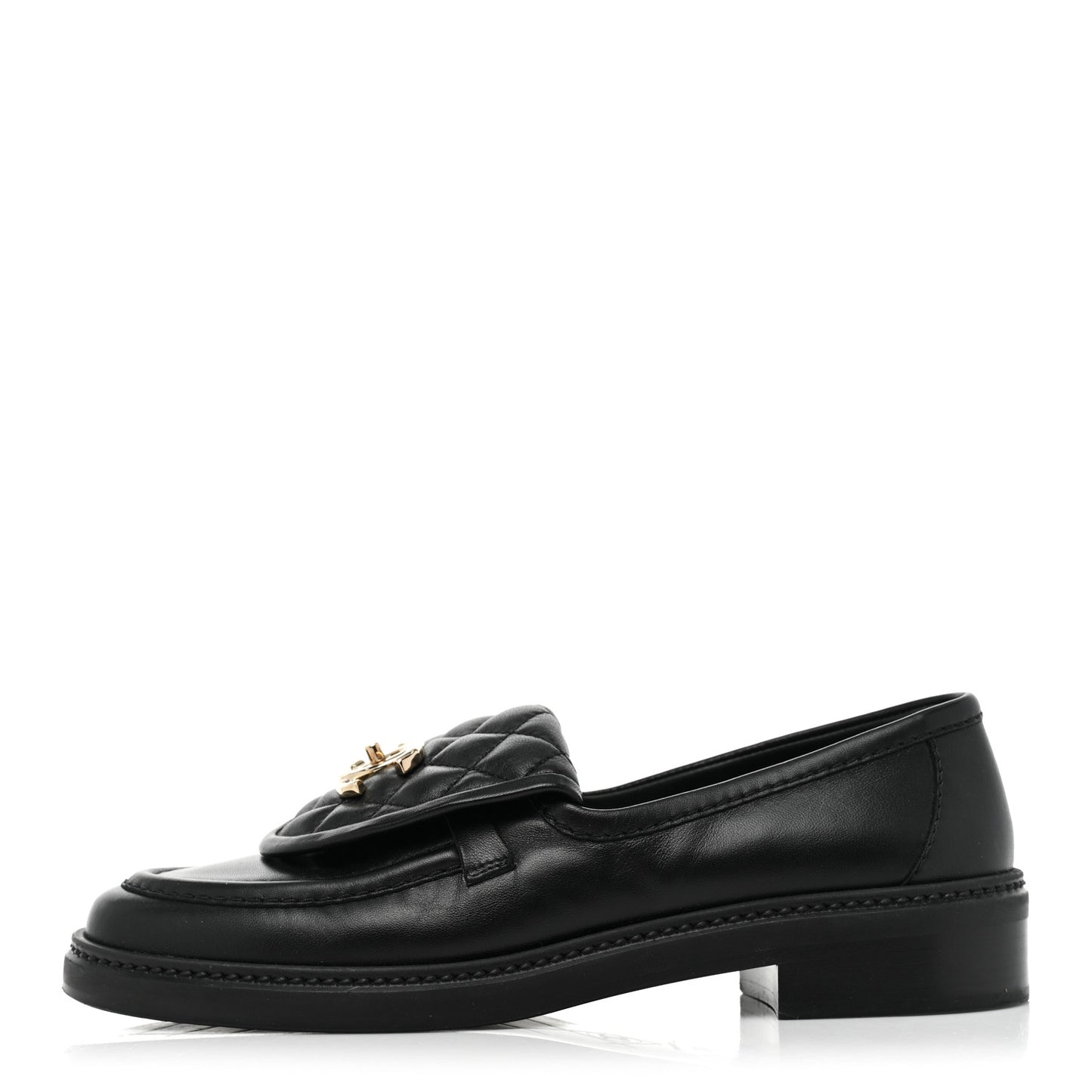 Lambskin Quilted CC Turnlock Loafers 36.5 Black