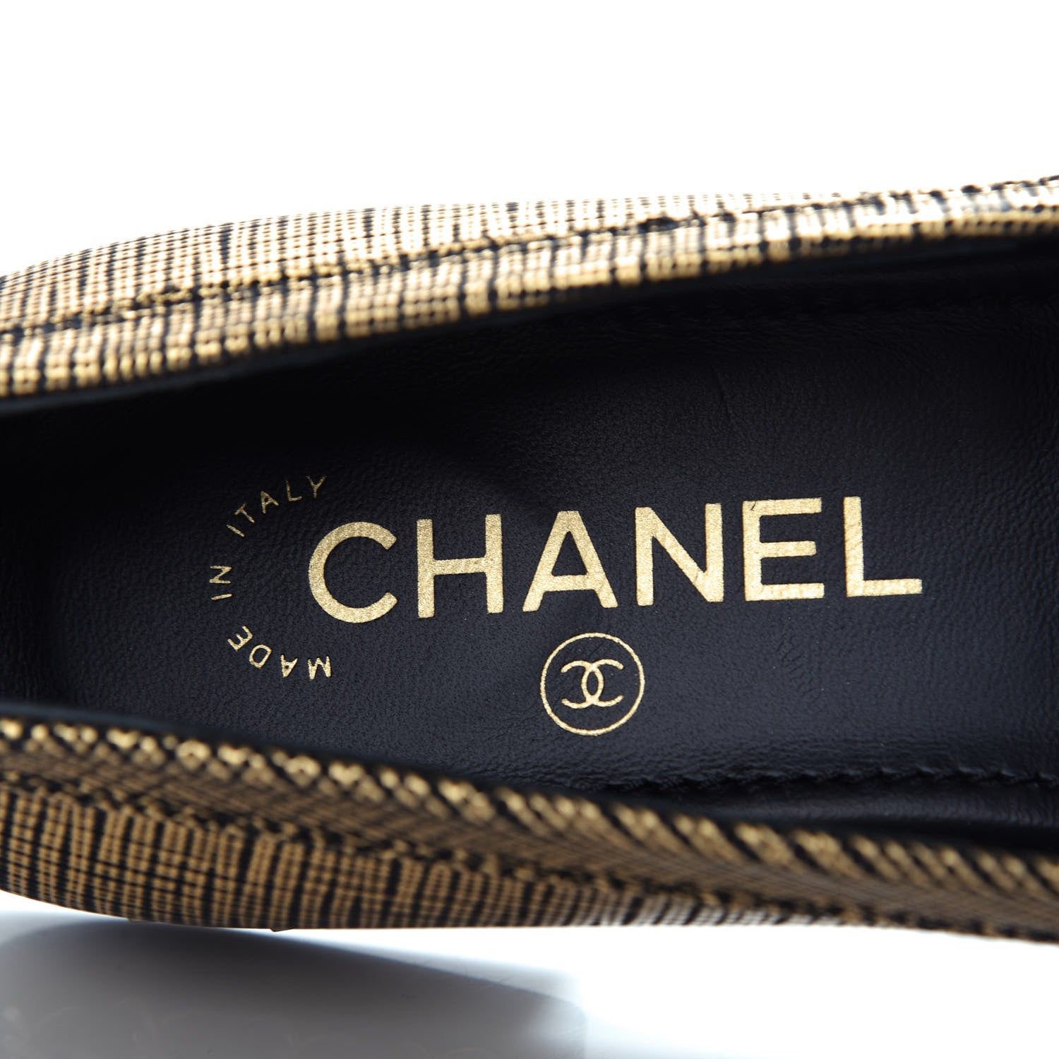 Chanel Fantasy Calfskin CC Chain Mocassin Loafers 37.5 Gold 8 of 11