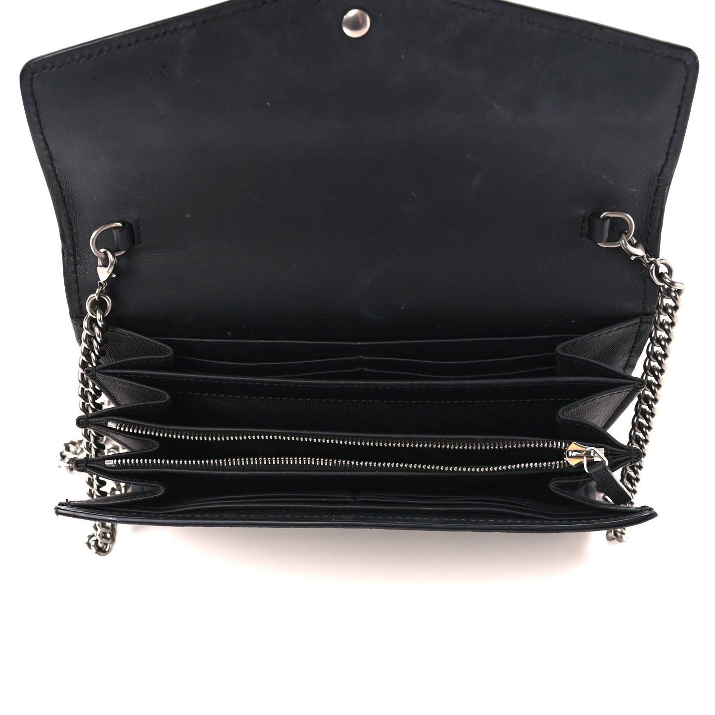 GG Supreme Monogram Mini Dionysus Chain Wallet Beige Black