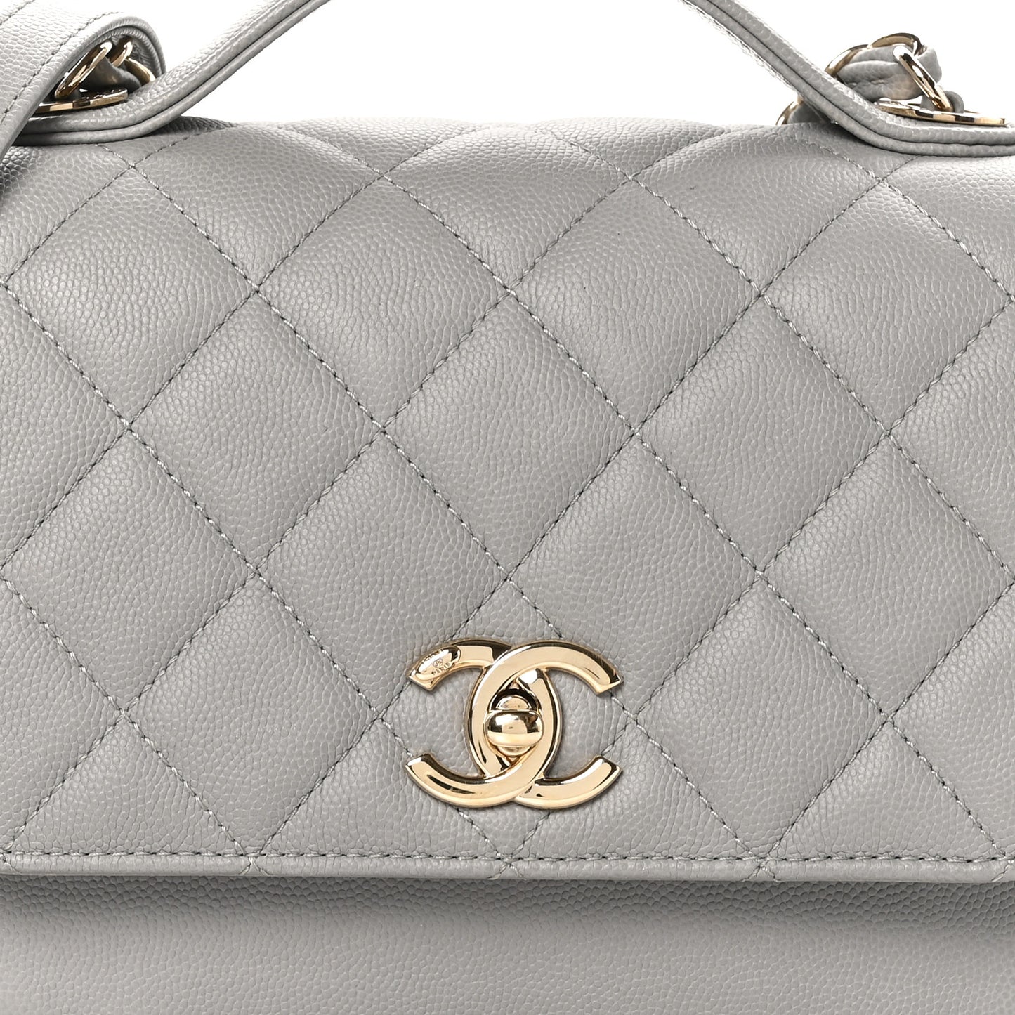 Caviar Quilted Medium Business Affinity Flap Grey