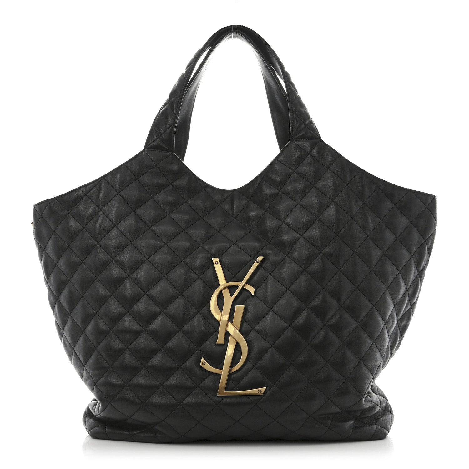 Saint Laurent Lambskin Quilted Maxi Icare Shopping Tote Black 1 of 12