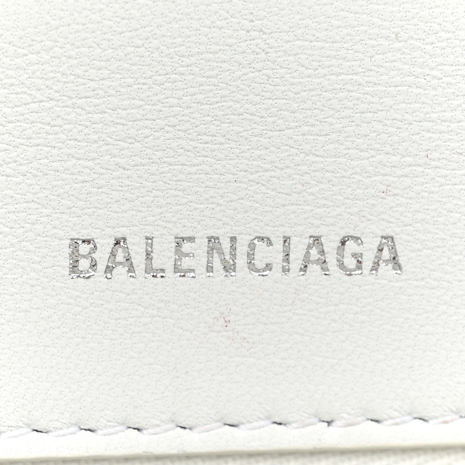 Balenciaga Matte Calfskin Snake Embossed Tonal B Small Hourglass Top Handle Bag Optic White 6 of 19