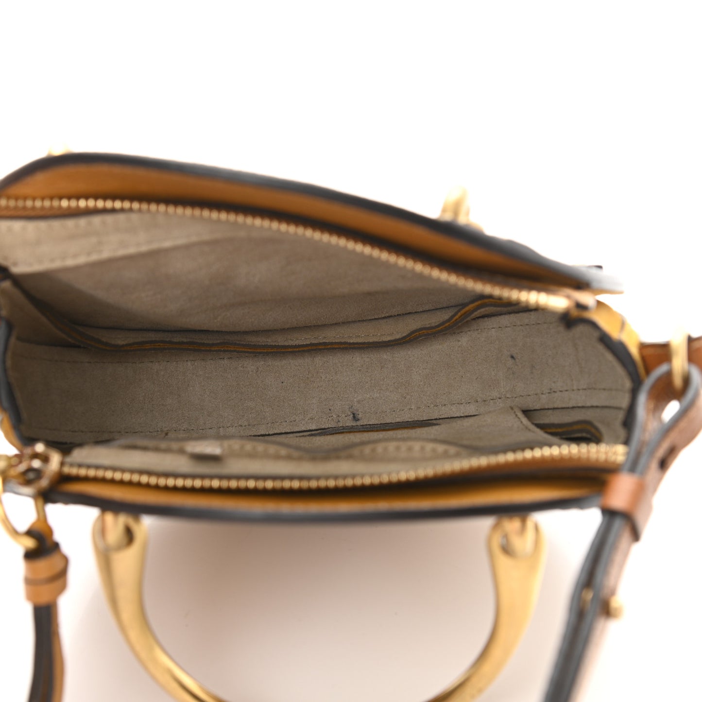 Calfskin Suede Small Pixie Bag Mustard Brown