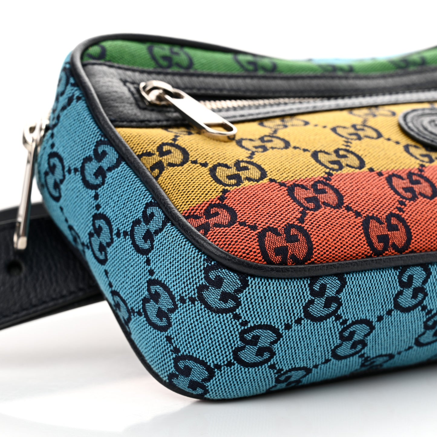 Monogram Multicolor Retro Interlocking G Belt Bag 95 38 Blue Rainbow Light Blue