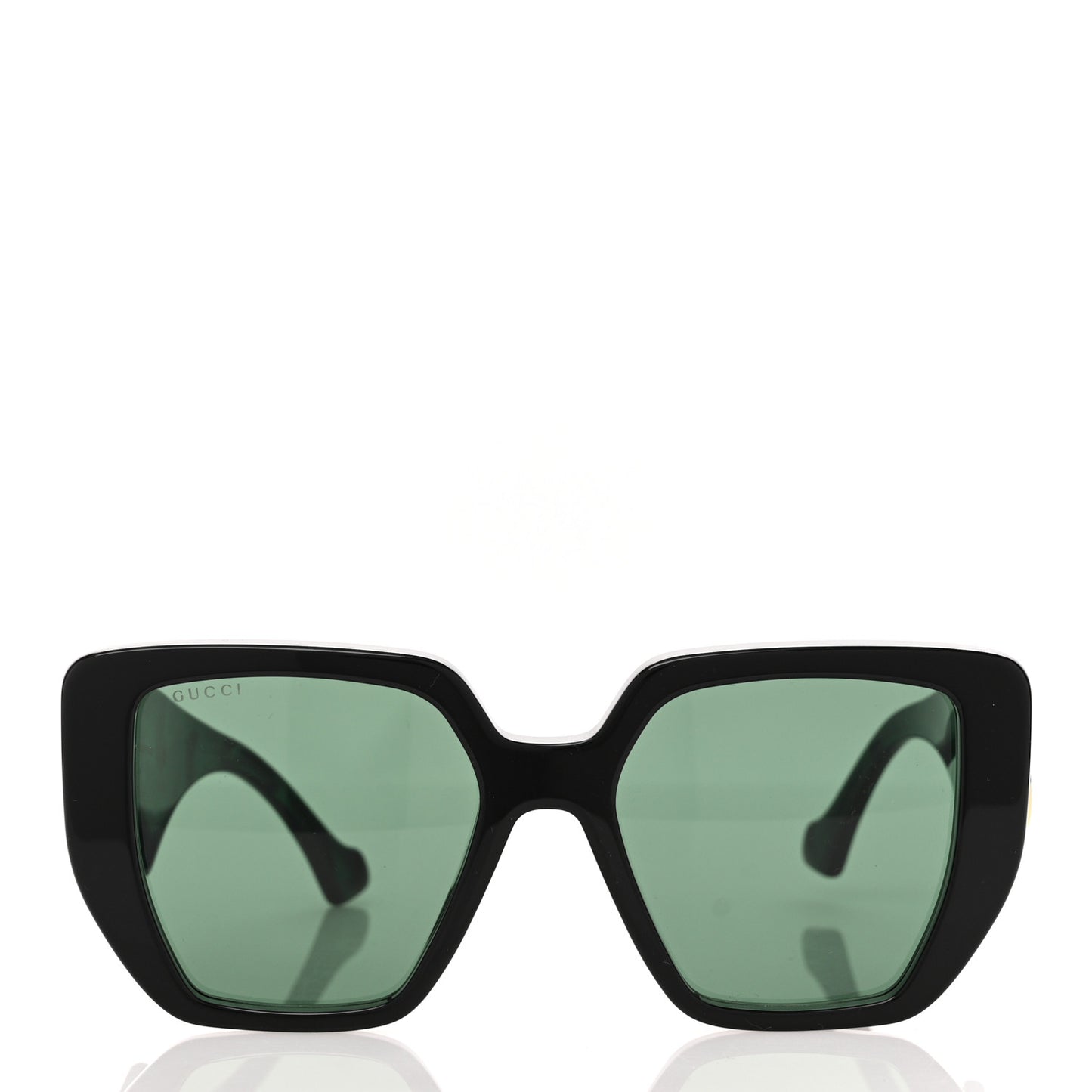 Acetate Square Frame Sunglasses GG0956S Green Black