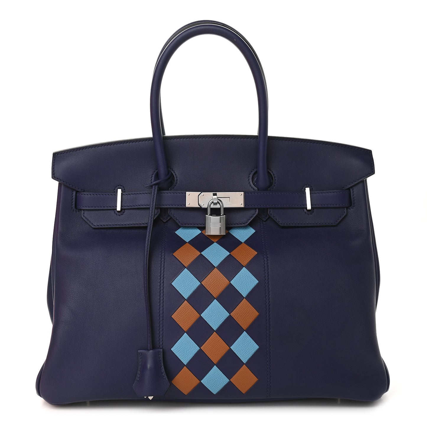Swift Epsom Tressage Birkin 35 Bleu Encre Bleu Du Nord Gold