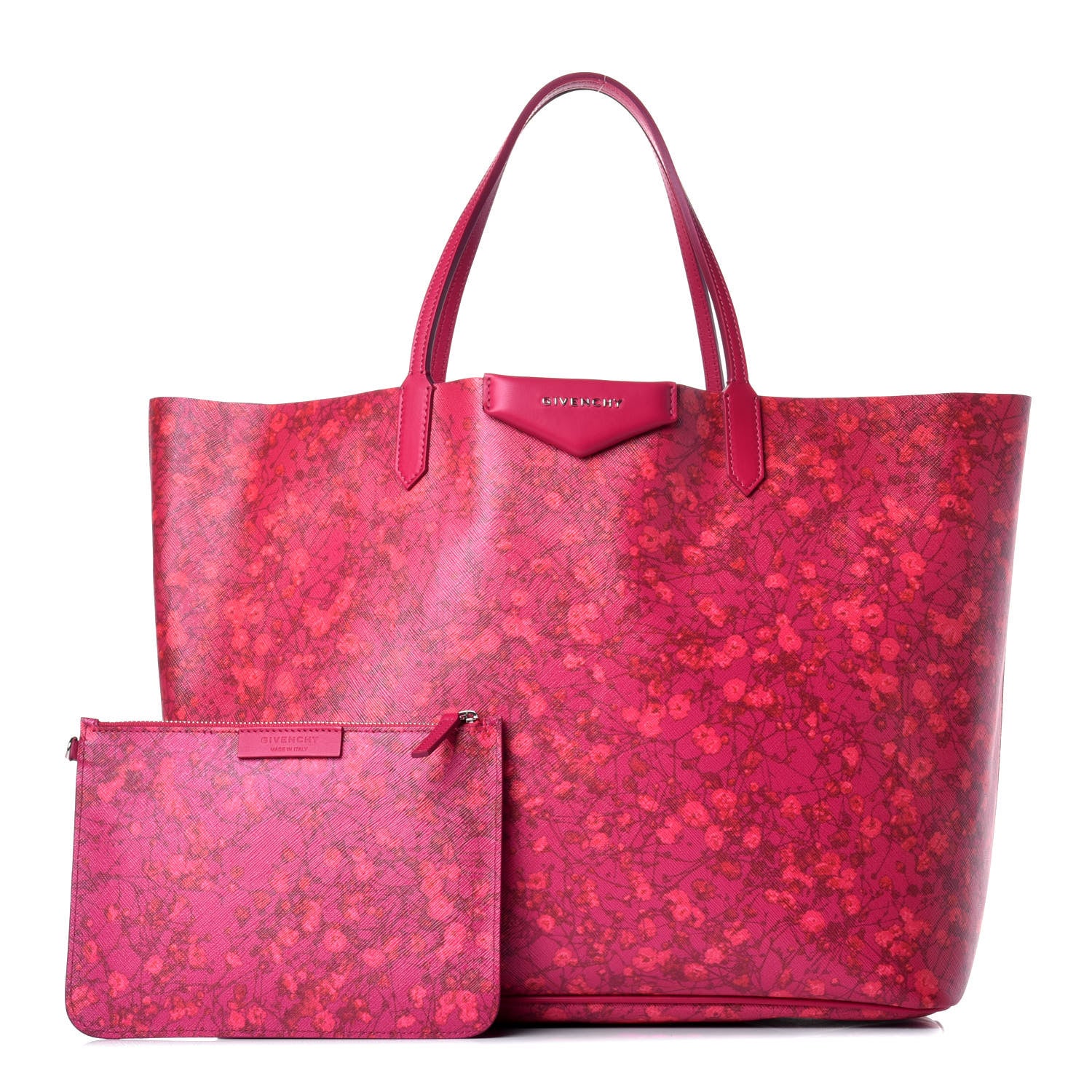 Givenchy Textured Coated Canvas Floral Print Large Antigona Tote Pink 1 of 8