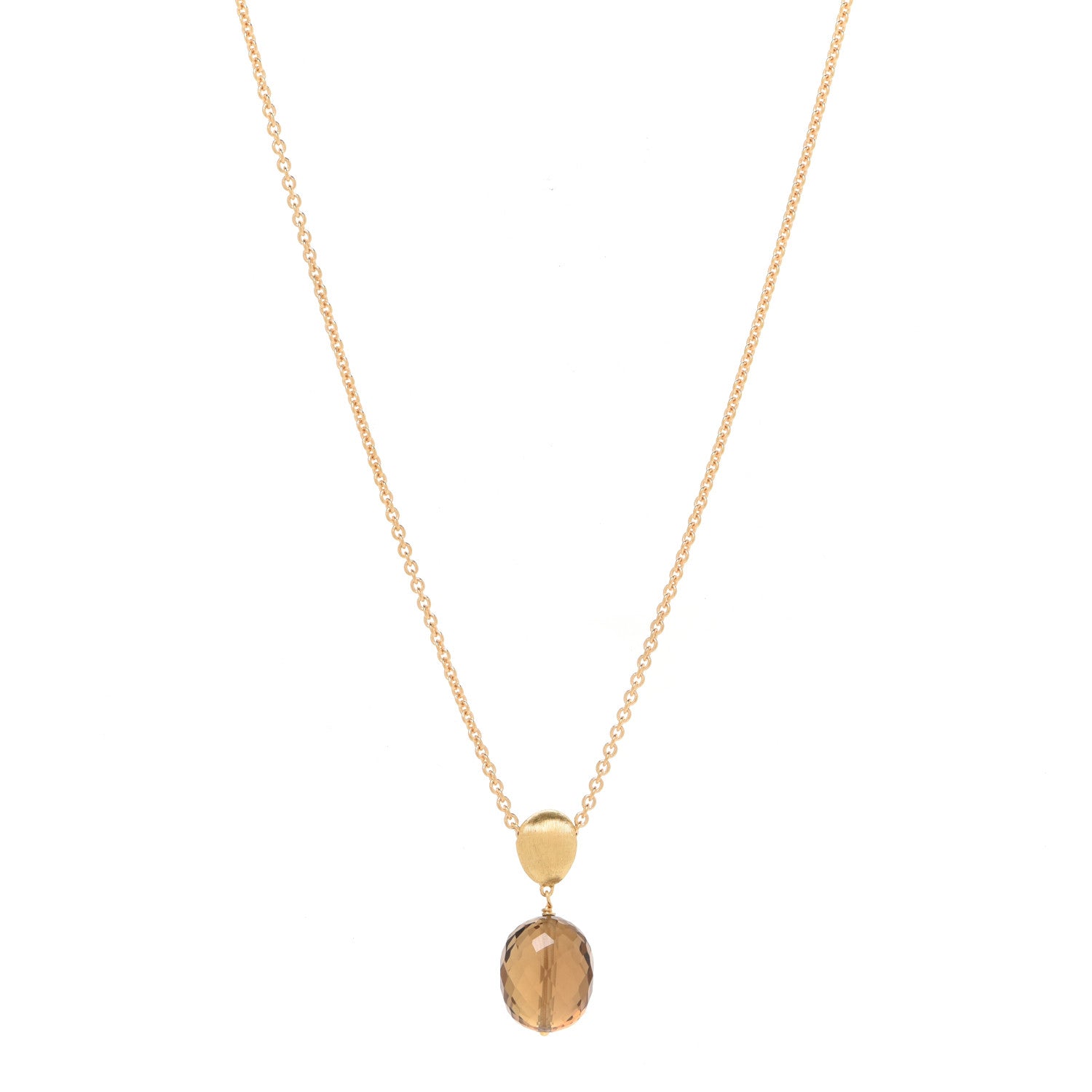 Marco Bicego 18K Yellow Gold Smoky Quartz Siviglia Pendant Necklace 1 of 5