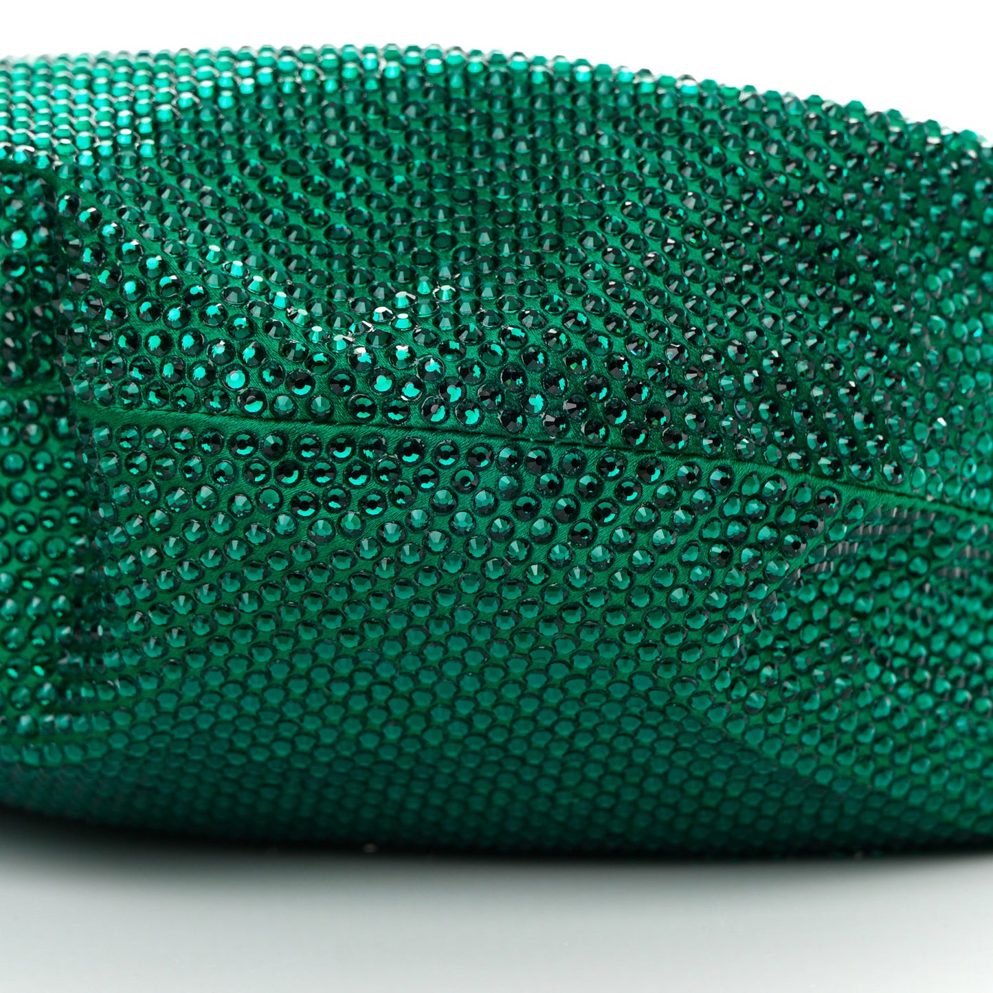 Crystal Embellished Satin Mini Hotfix Jodie Emerald
