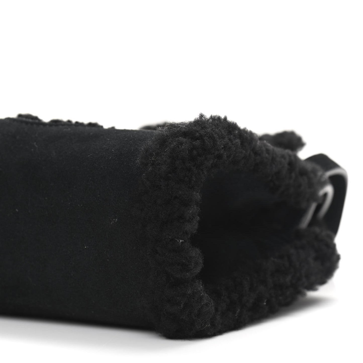 X UGG Suede Shearling Small Shopping Bag Black