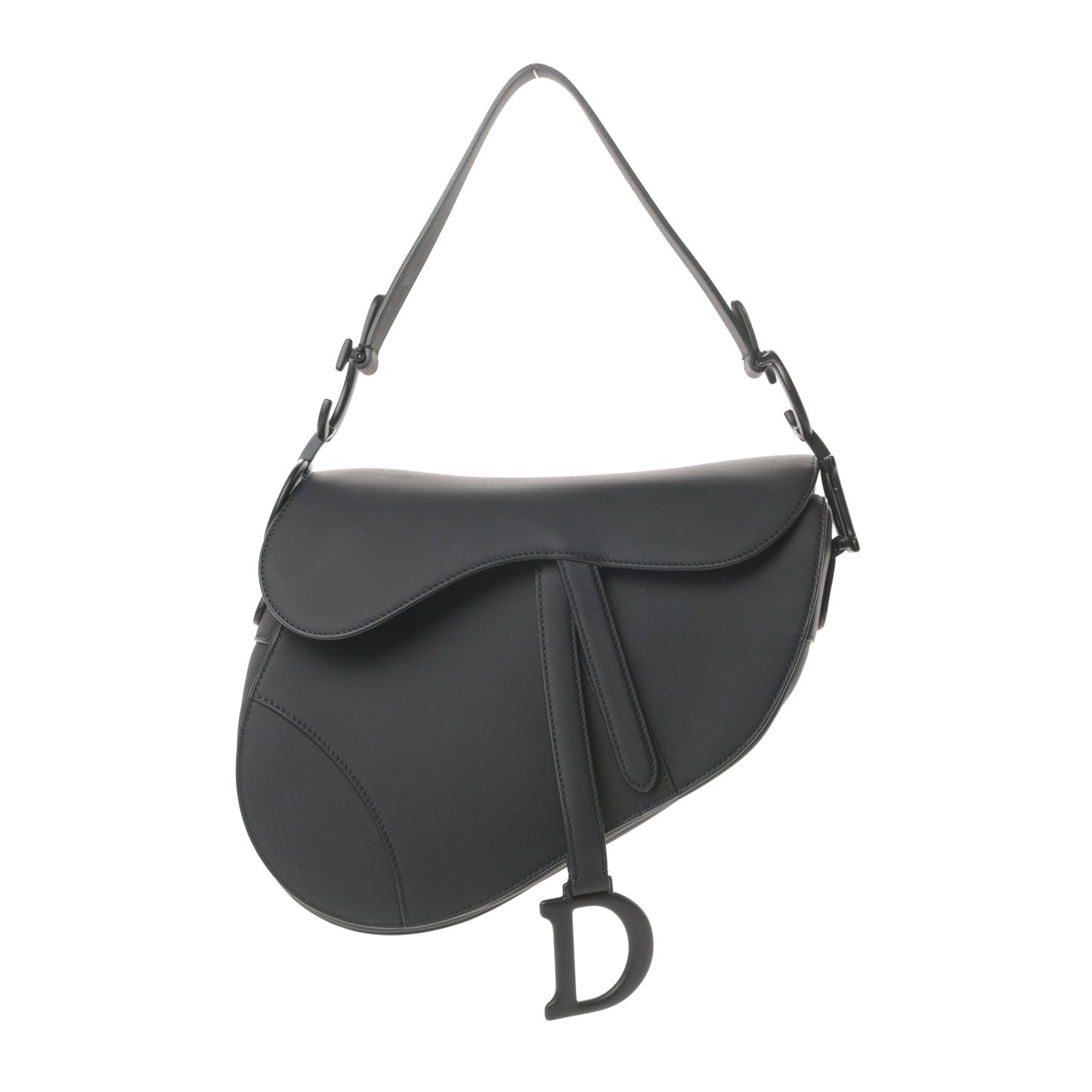 Ultra Matte Calfskin Saddle Bag Black