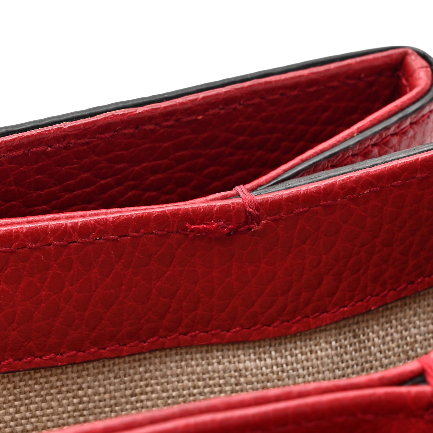 Dollar Calfskin Interlocking G Top Handle Shoulder Bag Red