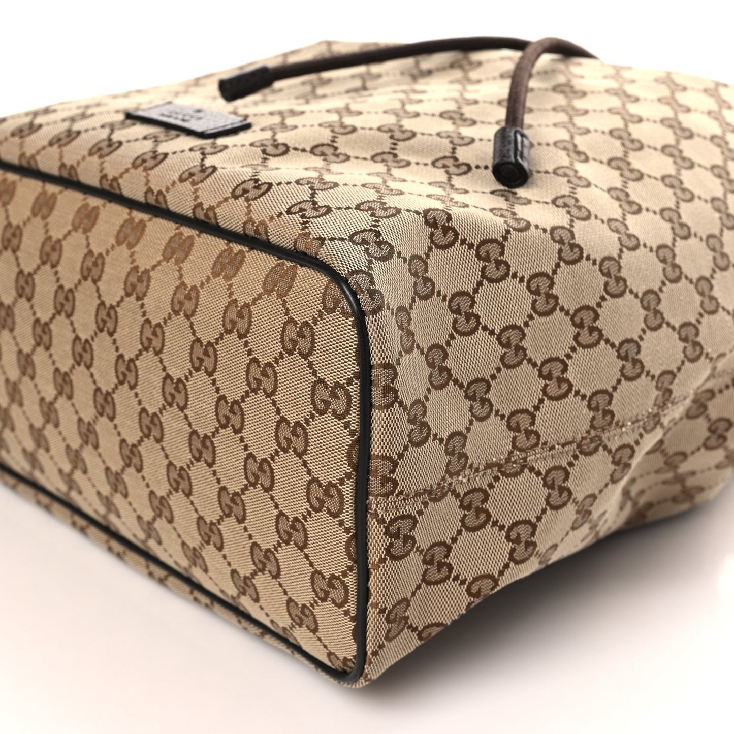 Monogram Dollar Calfskin O Drawstring Backpack Beige Ebony Testa di Moro Dark Chocolate