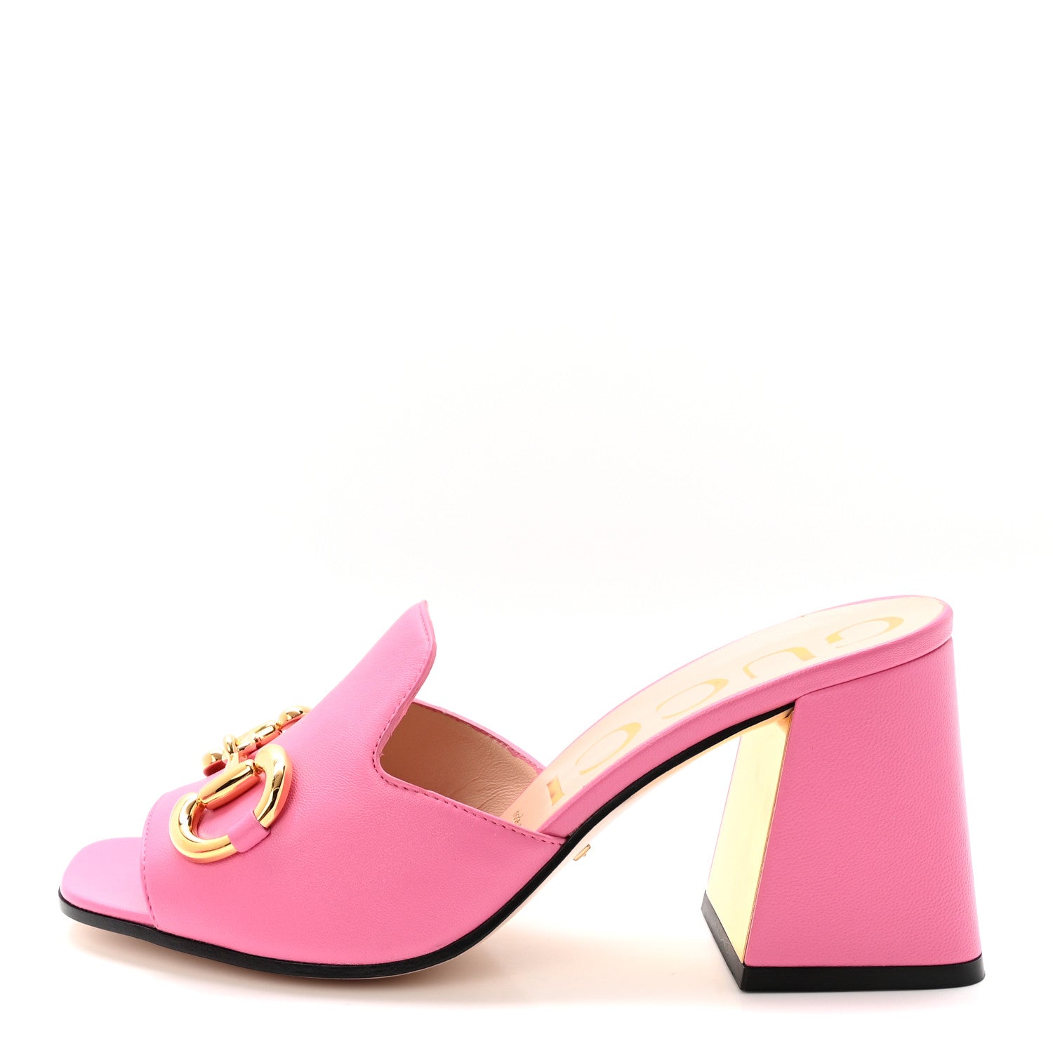 GUCCI ピンク スエード ハイヒール　サイズ38 Gucci Nappa Horsebit 75mm Slide Sandals 38 Pink 1894370 – FASHIONPHILE