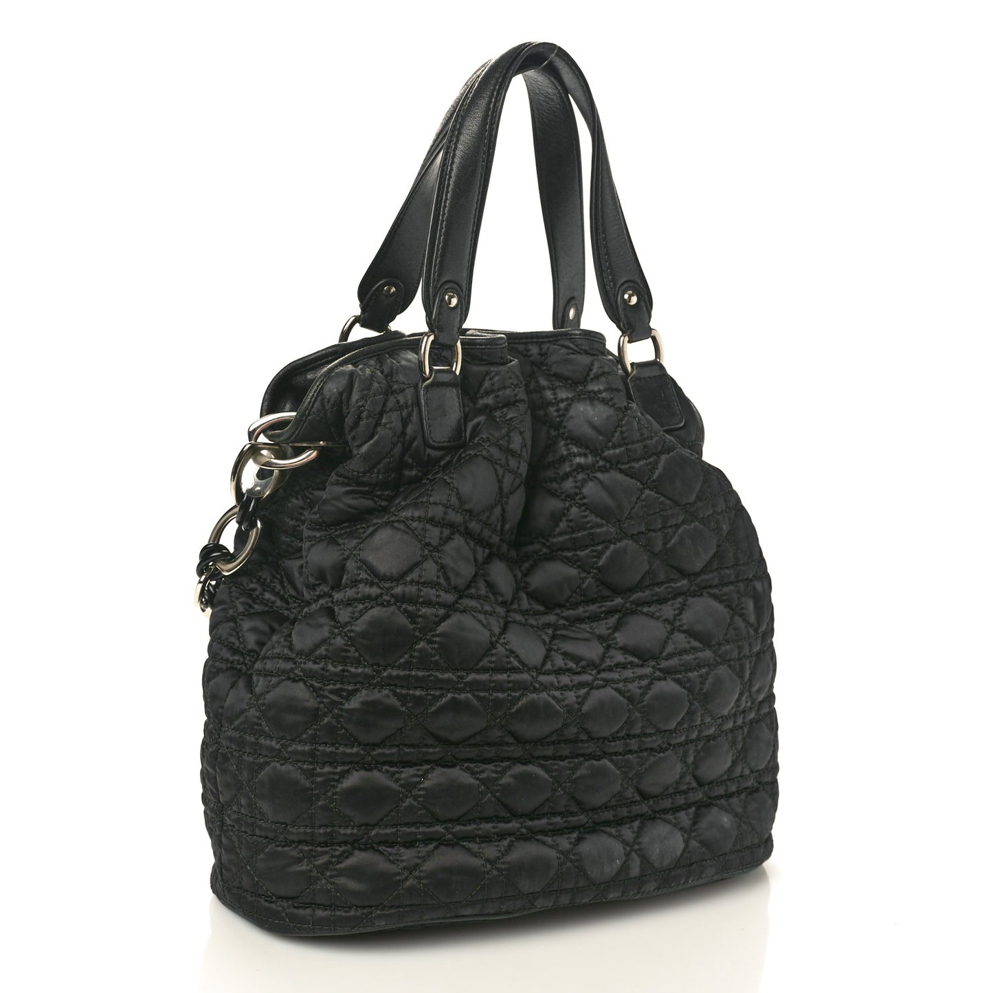 Nylon Cannage Charming Lock Tote Black