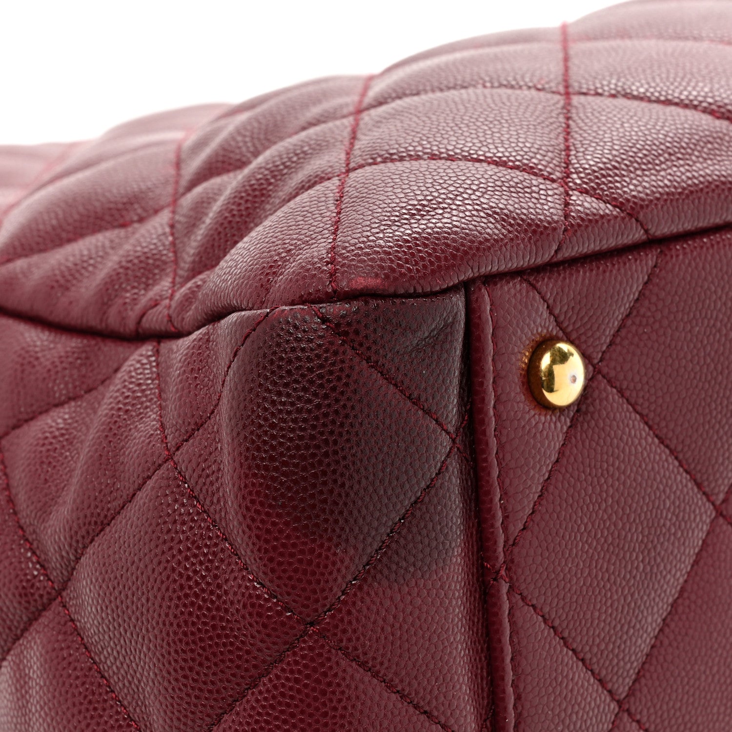 Chanel Caviar Quilted Shopping Tote Dark Burgundy 16 of 18