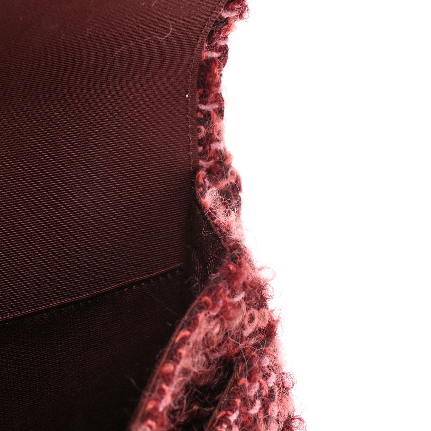 Tweed Quilted Medium Double Flap Red