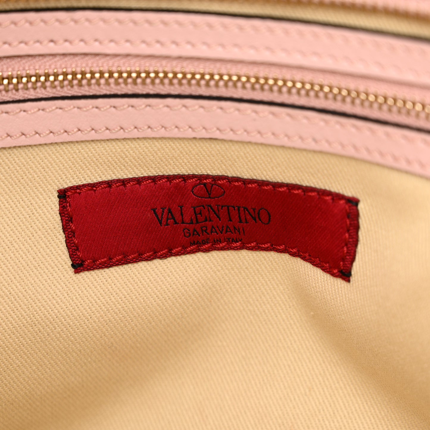Vitello Small Rockstud Double Handle Tote Water Rose