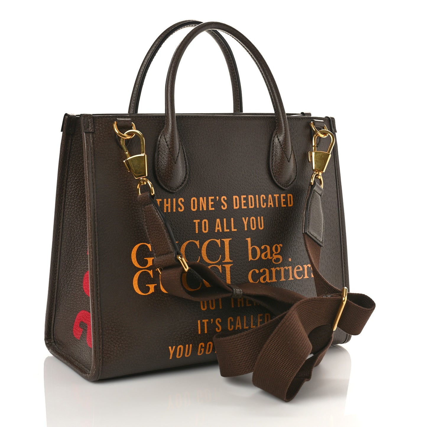 Textured Dollar Calfskin Gucci 100 Small Tote Bag New Acero Multicolor