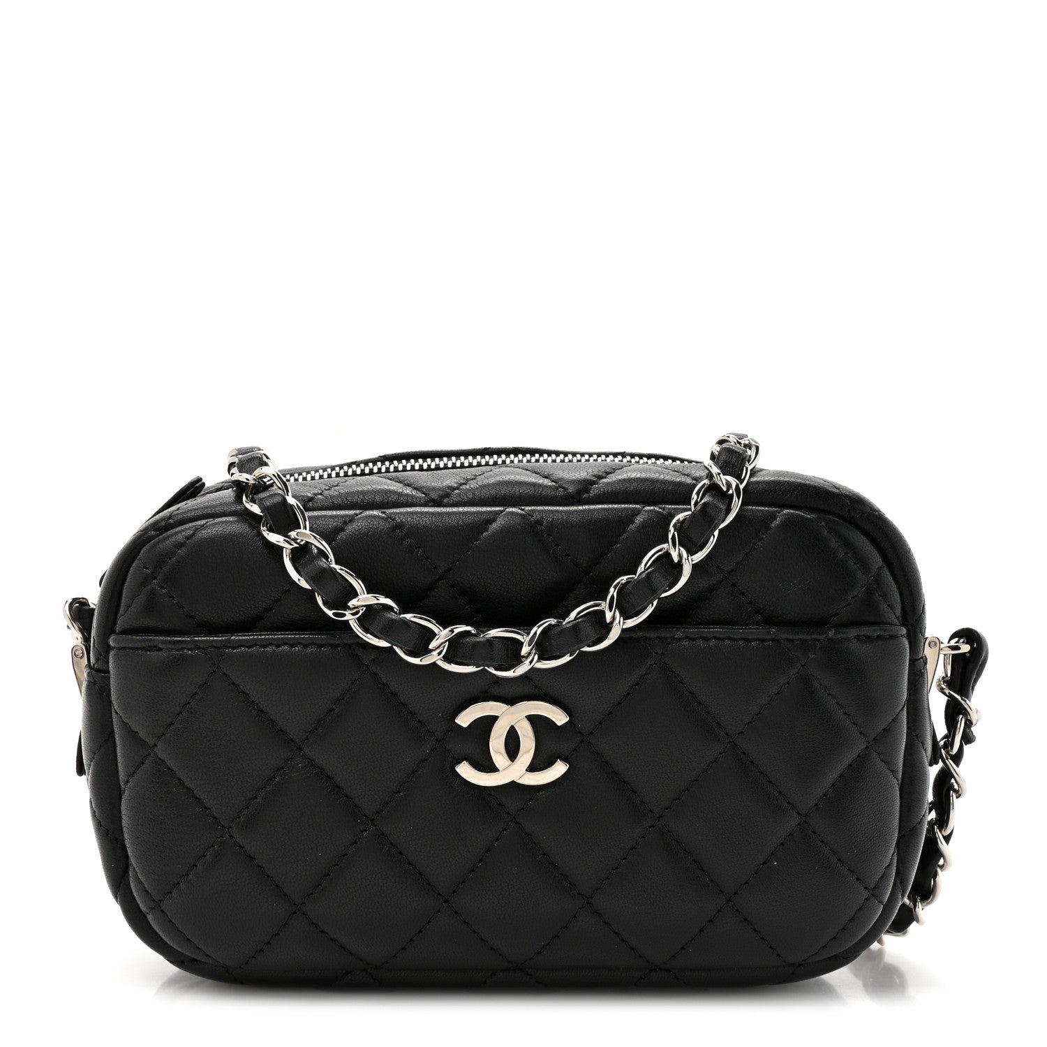 Chanel Lambskin Quilted Small Camera Case Black 1914823 – FASHIONPHILE