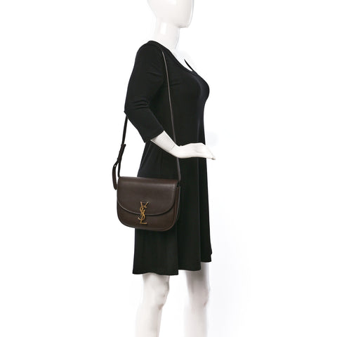 Vintage Calfskin Monogram Medium Kaia Satchel Brown