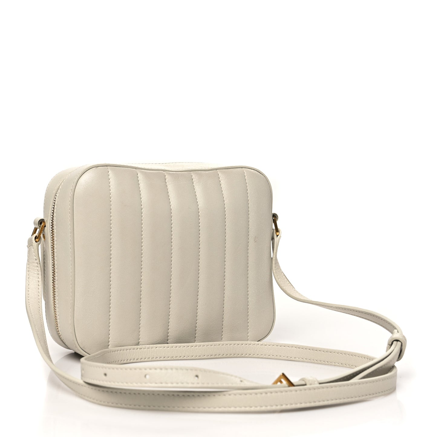 Lambskin Matelasse Monogram Vicky Camera Bag White