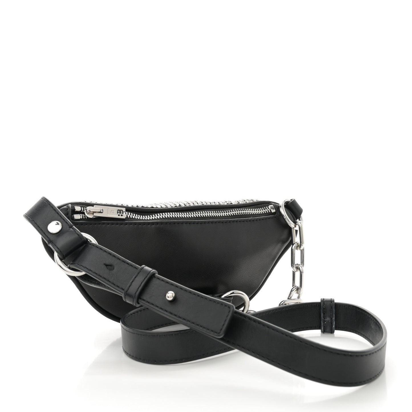 Rhinestone Mesh Mini Attica Belt Bag Black