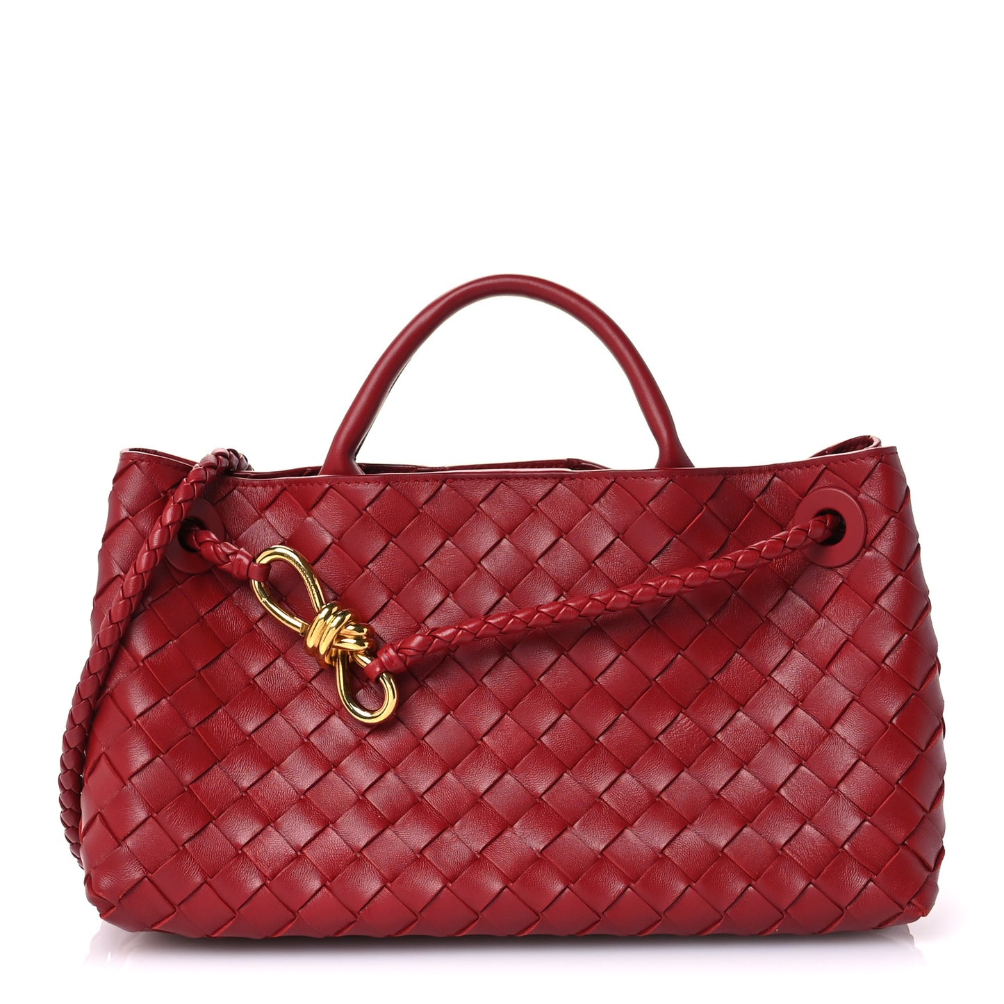 Nappa Intrecciato Small East West Andiamo Shoulder Bag Rosewood