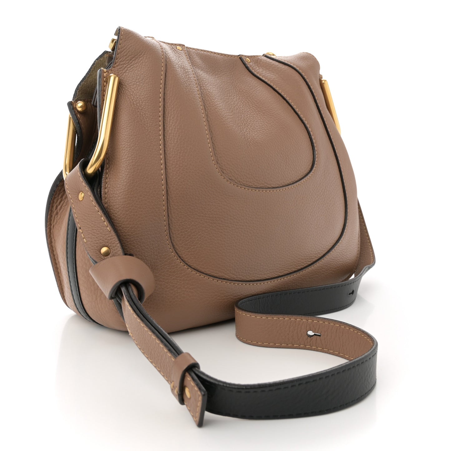 Grained Calfskin Small Hayley Hobo Nut
