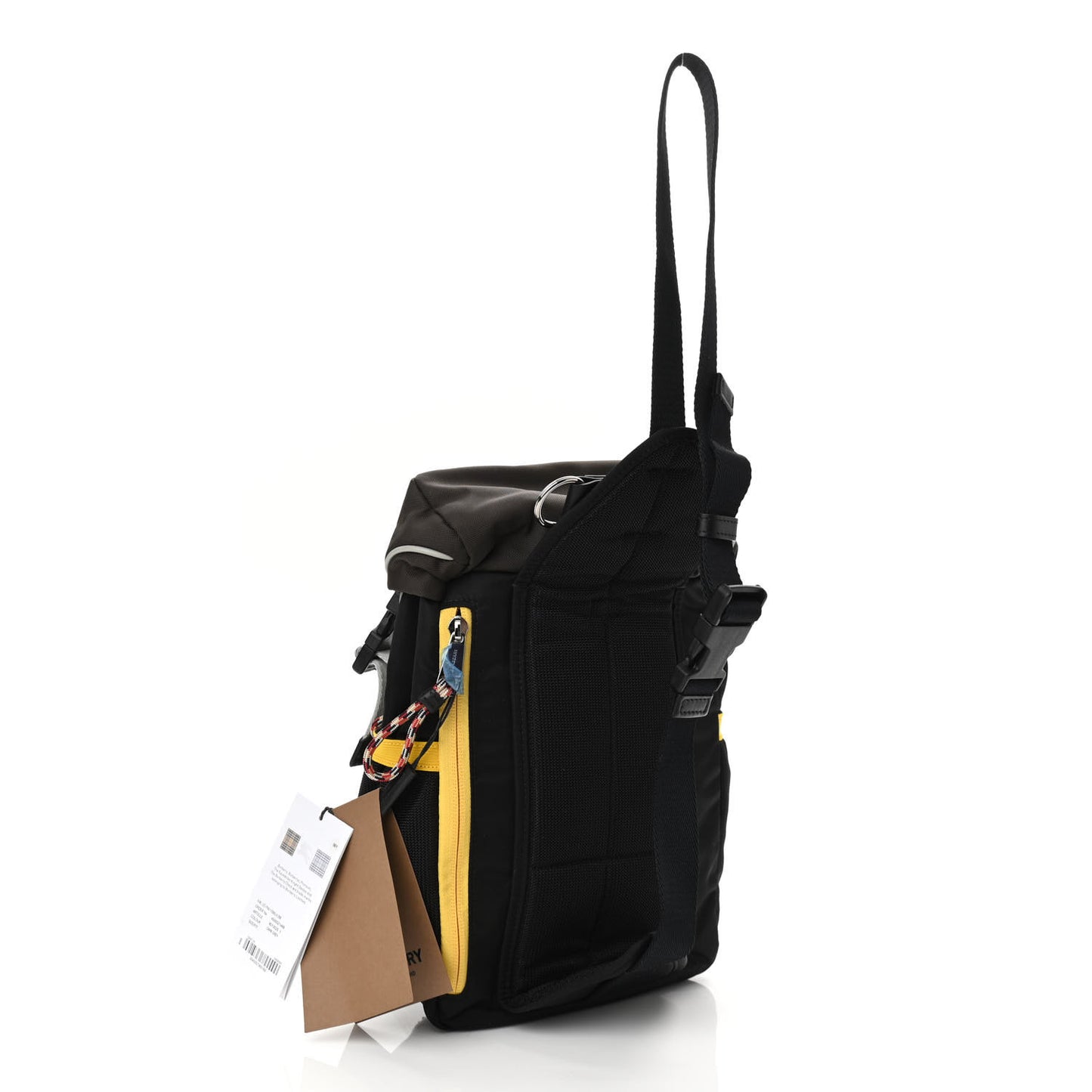 Nylon Medium Leo Sling Bag Black Yellow Grey