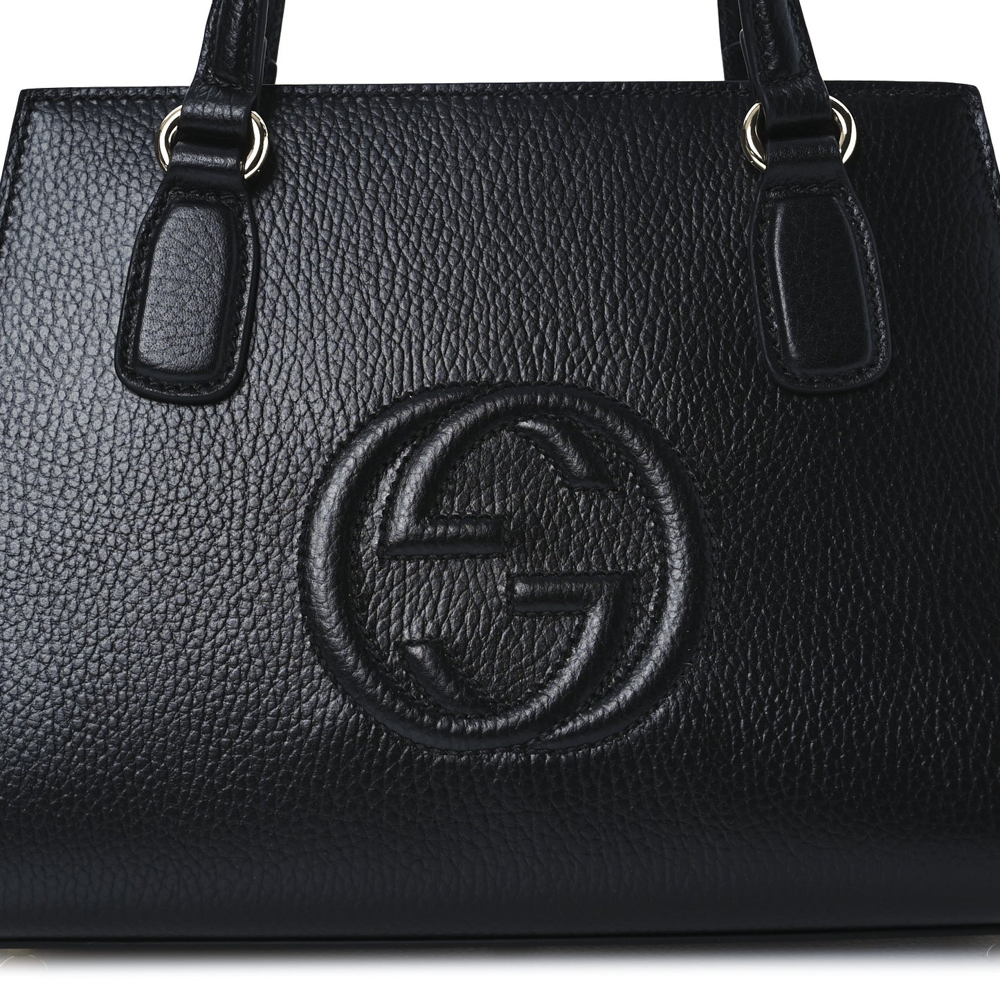 Dollar Calfskin Medium Soho Top Handle Satchel Black