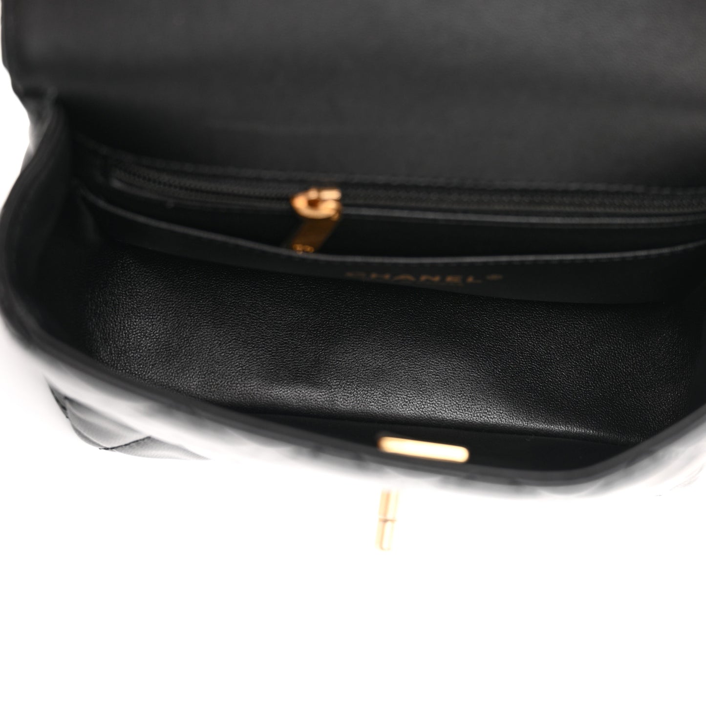 Lambskin Enamel Quilted Mini Flap Black