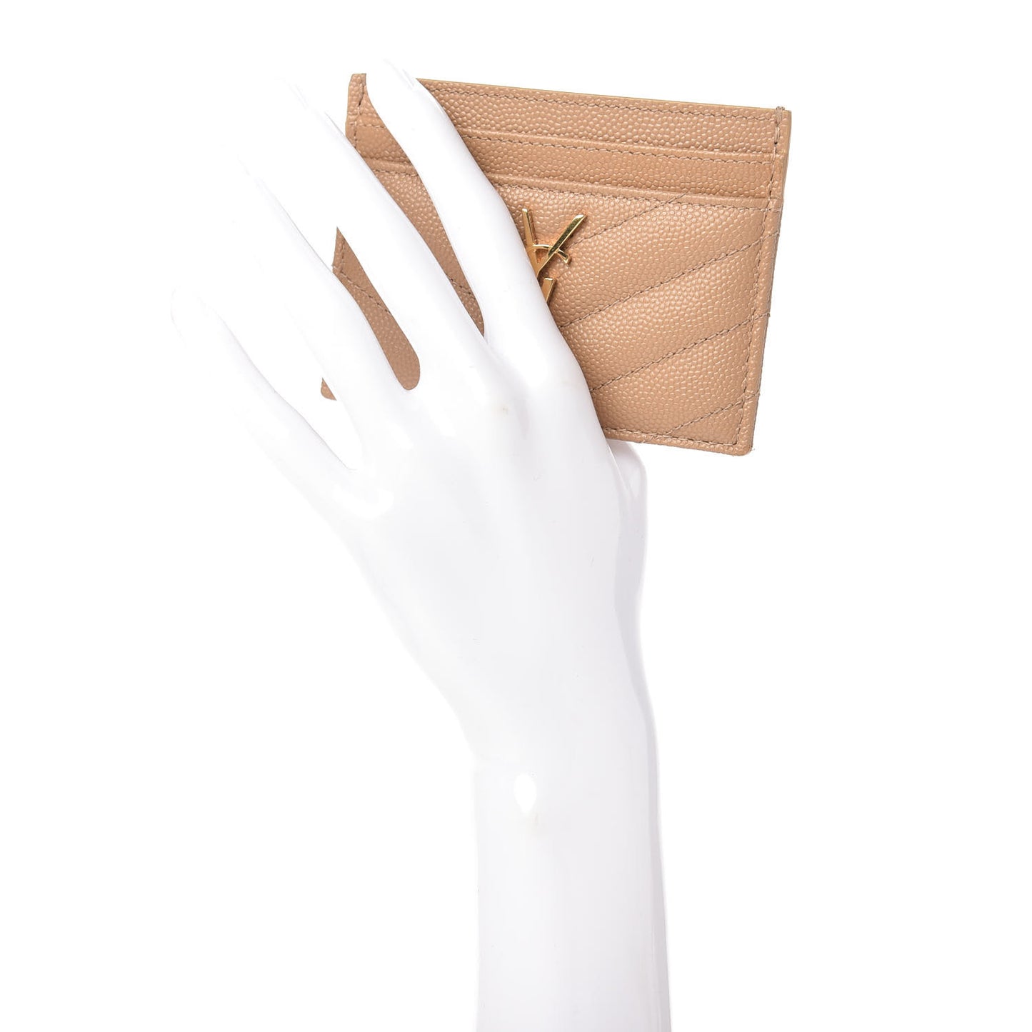 Grain De Poudre Matelasse Chevron Monogram Credit Card Case Cork