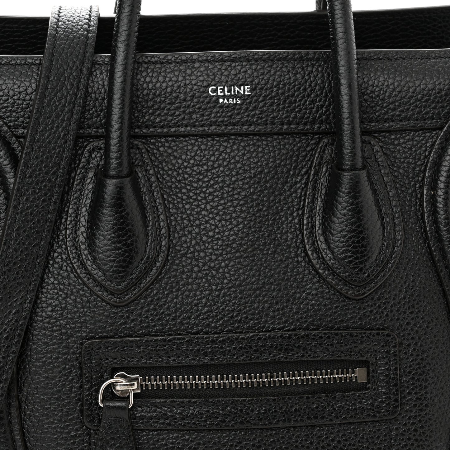 Drummed Calfskin Nano Luggage Black