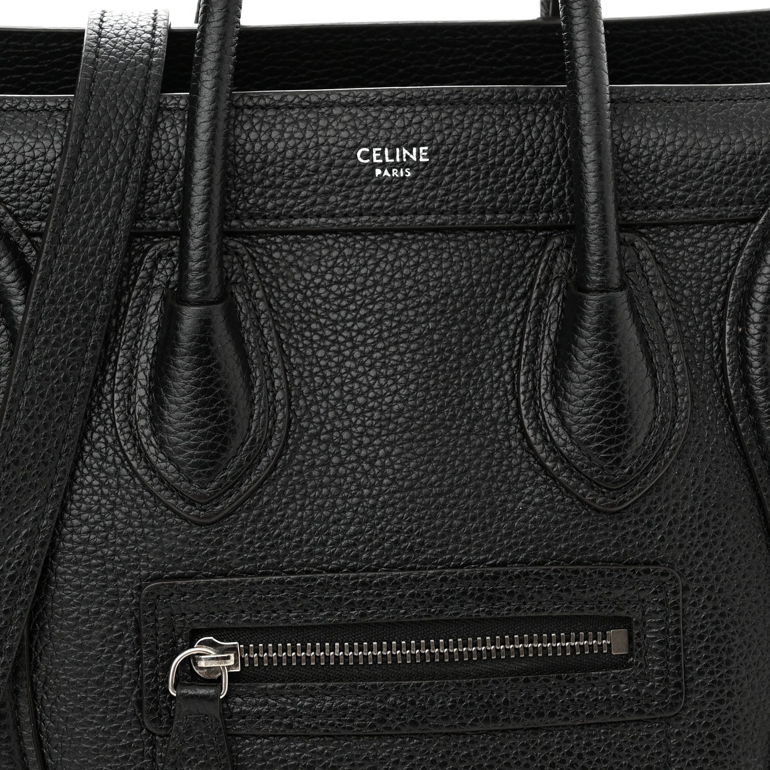 Celine Drummed Calfskin Nano Luggage Black 8 of 15