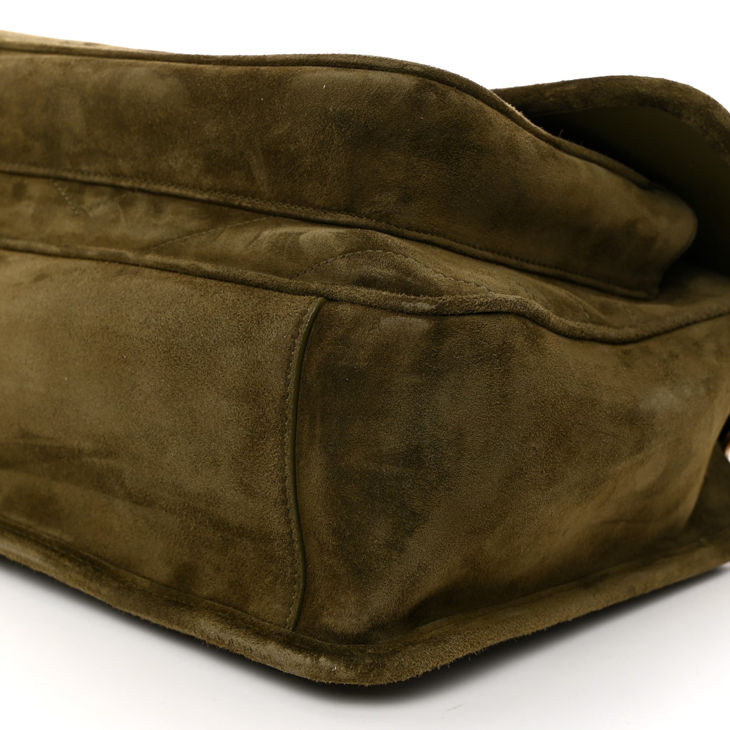 Suede Monogram Medium Niki Chain Satchel Loden Green