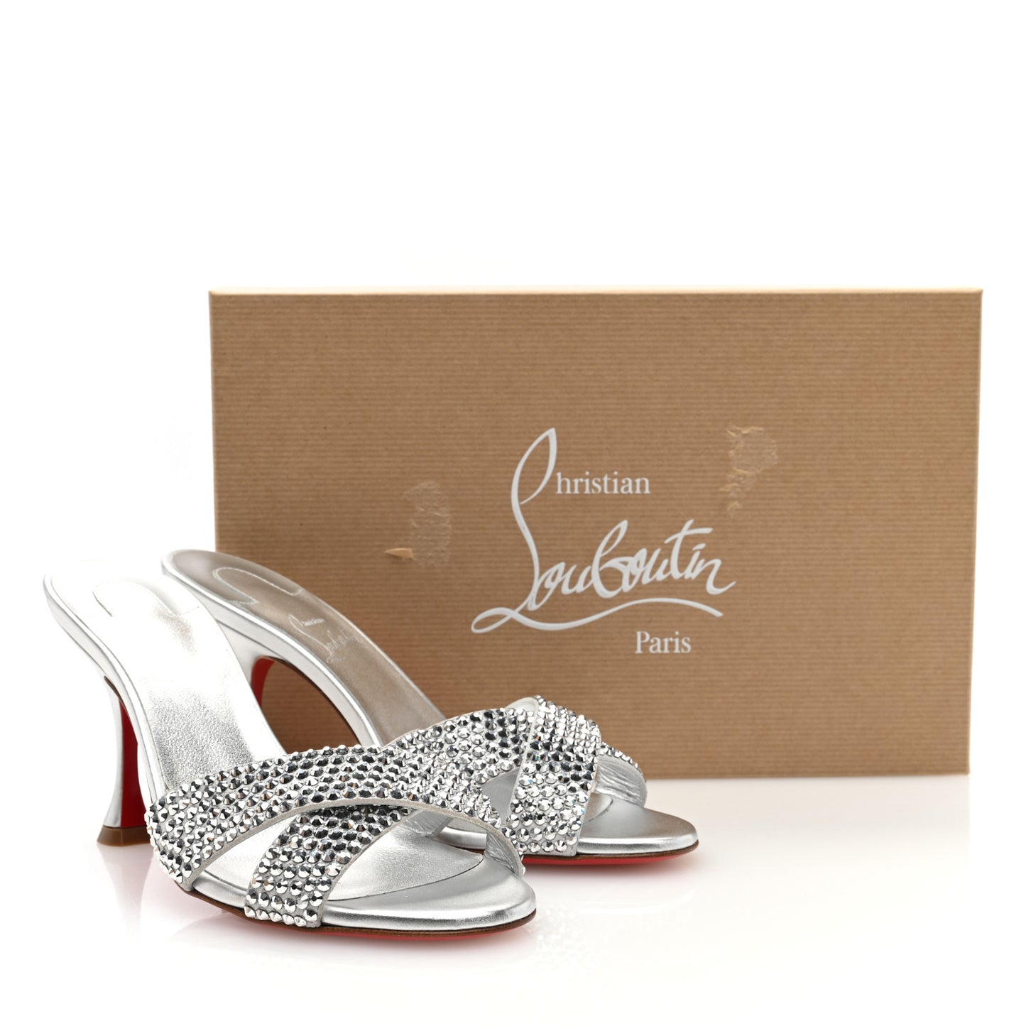Suede Metallic Kid Lambskin Strass Mariza Is Back 85 Sandals 36 Silver