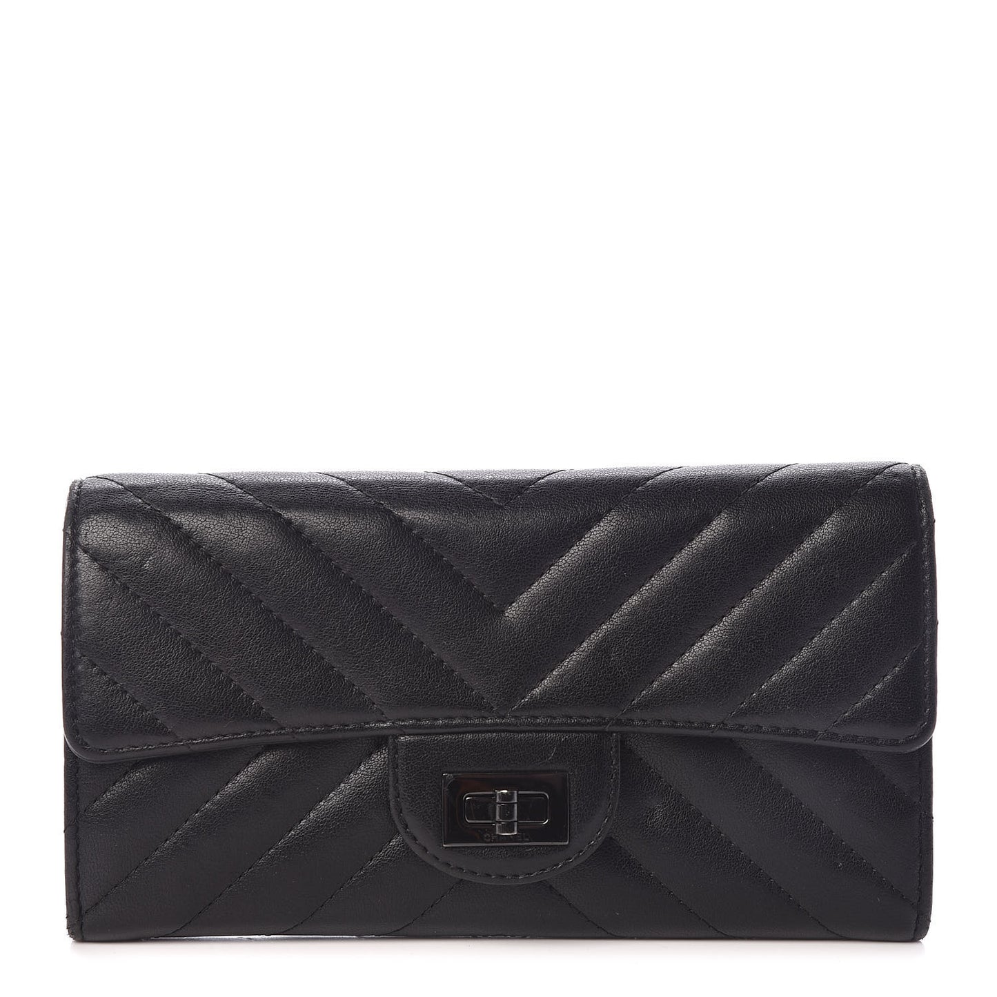 Sheepskin Chevron Quilted 2.55 Reissue Flap Wallet So Black