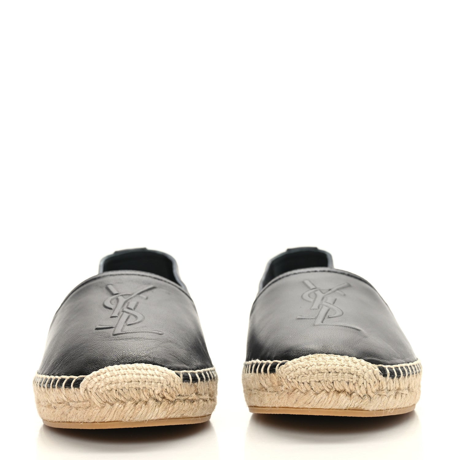 Saint Laurent Lambskin Monogram Espadrilles 39 Black 2 of 7