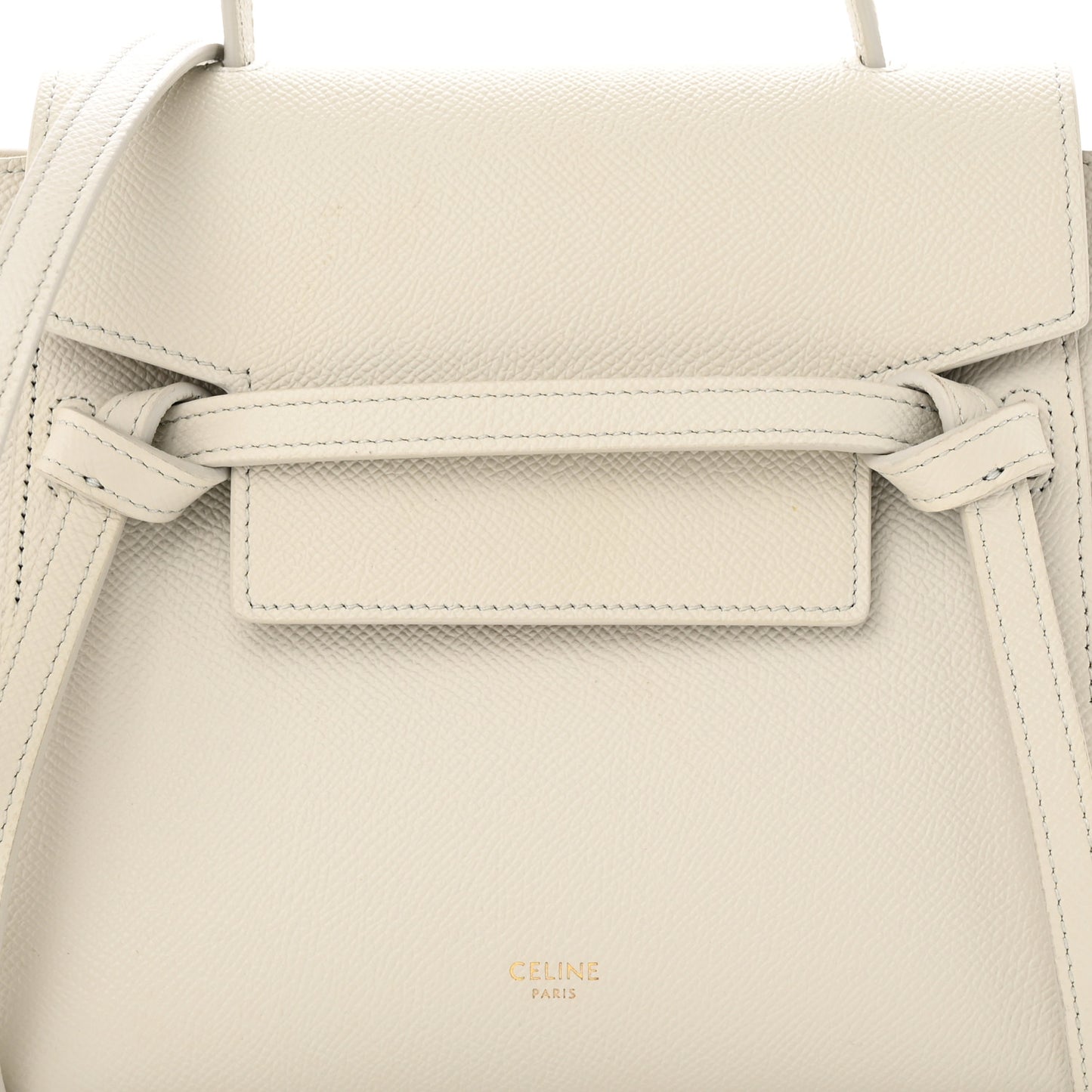 Grained Calfskin Nano Belt Bag Chalk