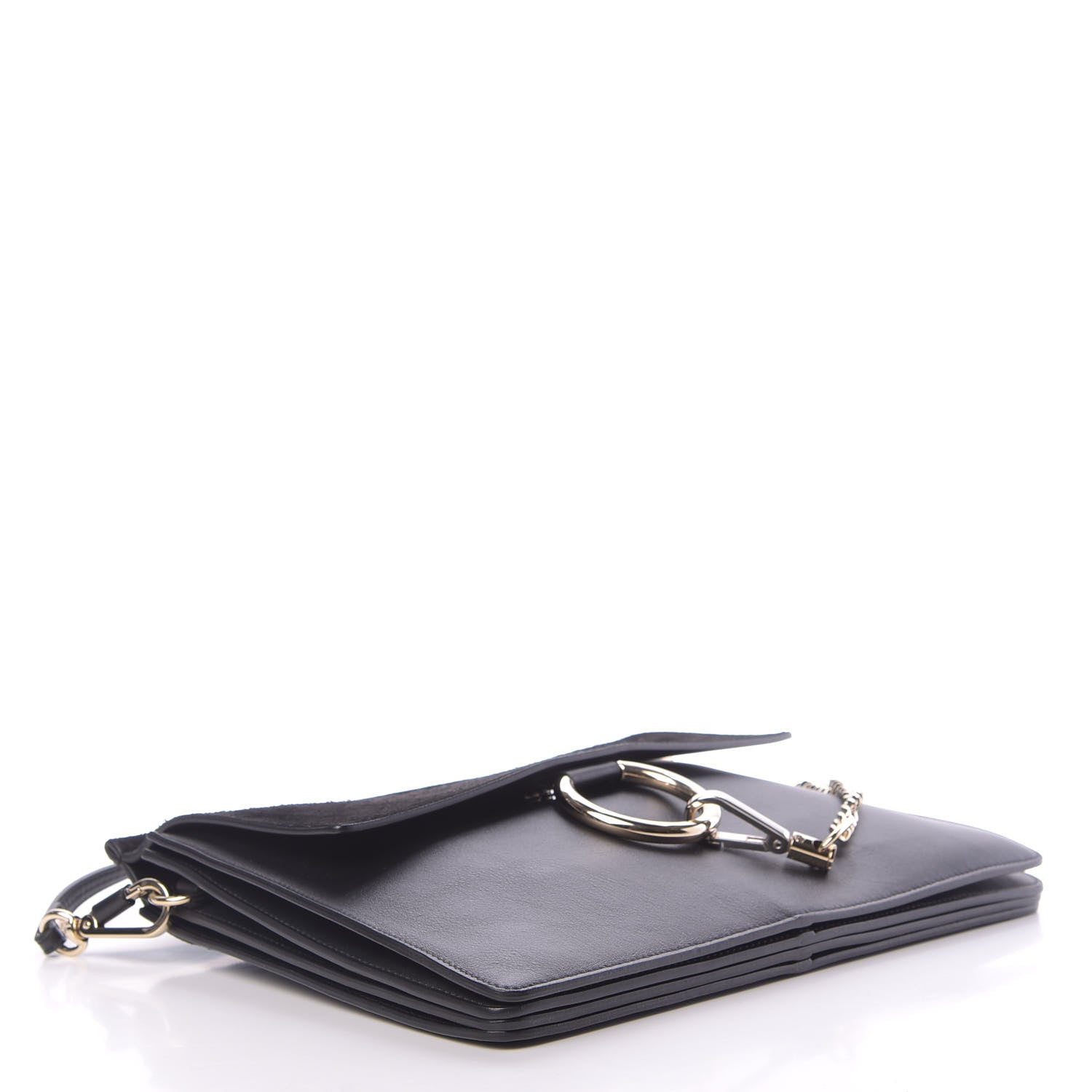 Chloe Suede Calfskin Medium Faye Shoulder Bag Black 4 of 10