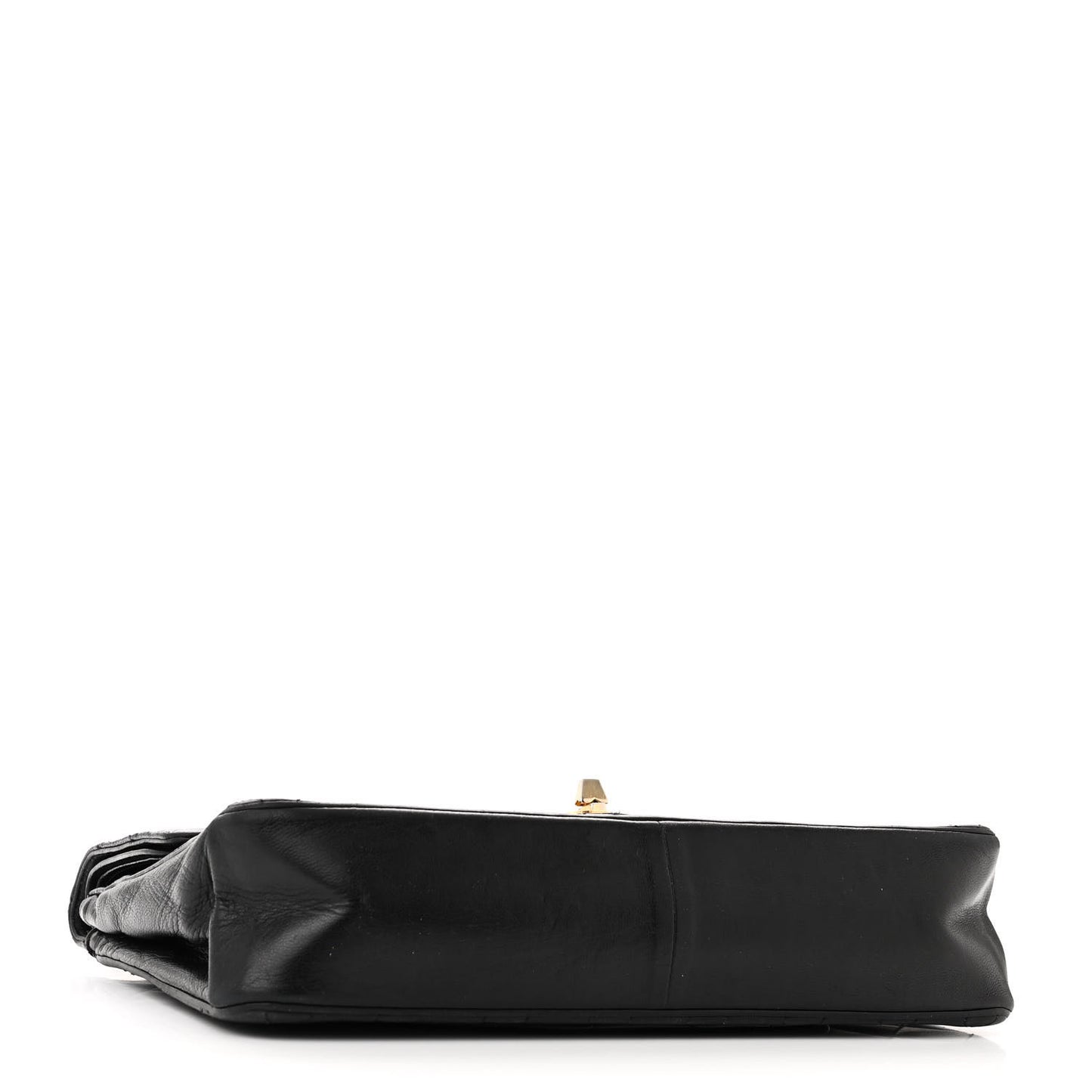 Lambskin Quilted Medium Double Flap Black
