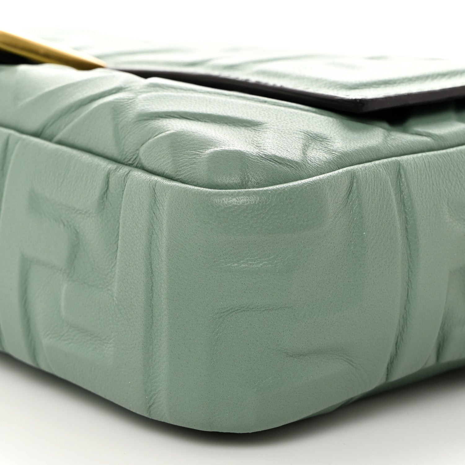 Fendi Nappa FF 1974 Embossed Baguette Menta 9 of 9