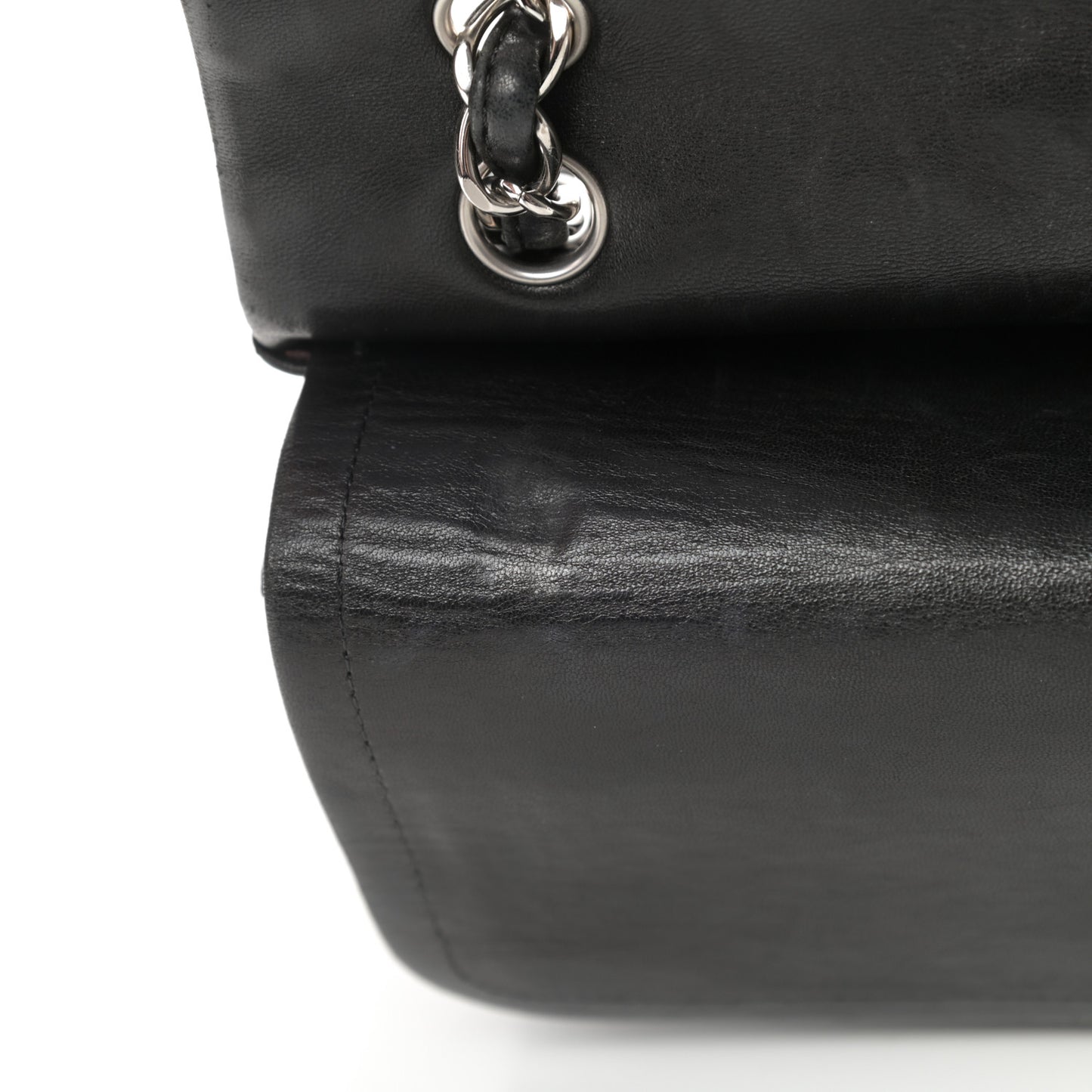 Lambskin Quilted Maxi Double Flap Black