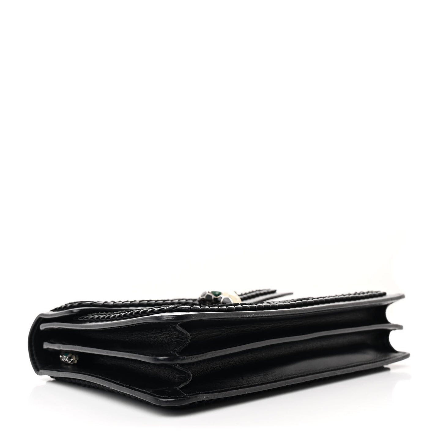 Calfskin Plisse Serpenti Forever Crossbody Bag Black