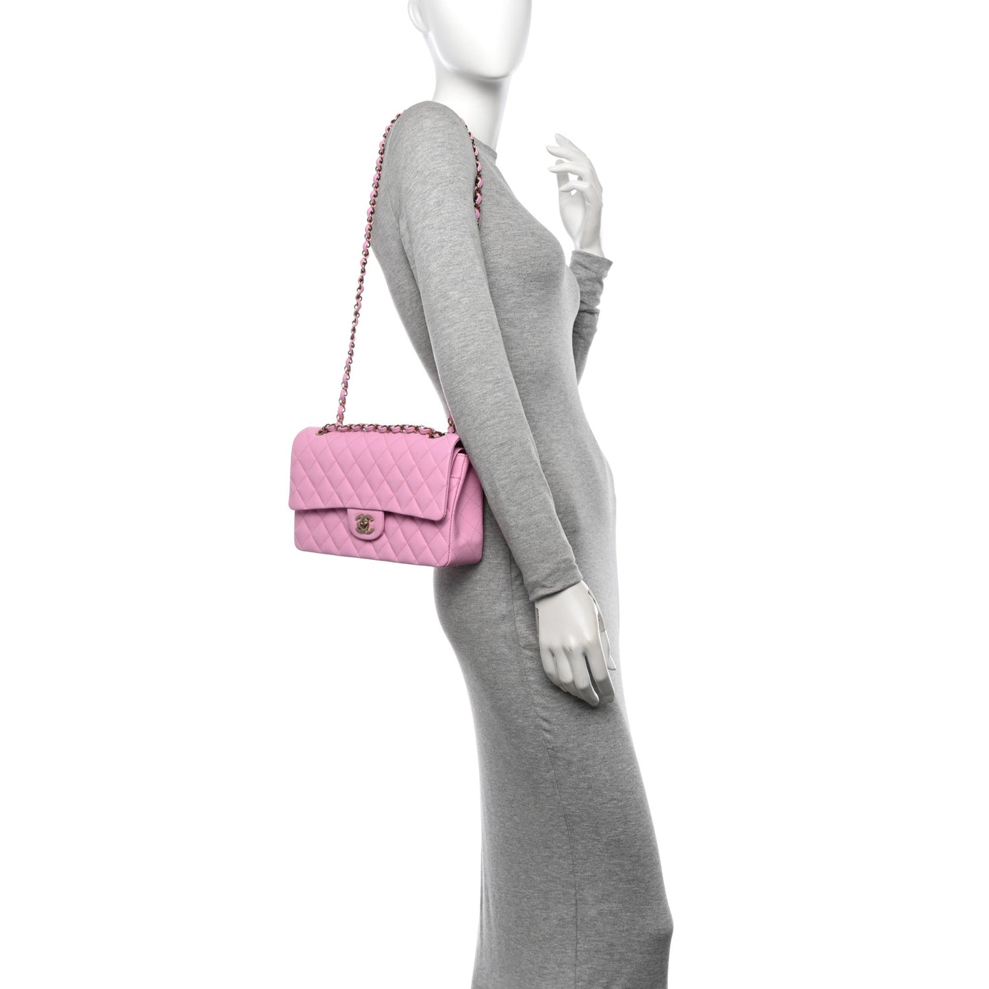 Caviar Quilted Medium Double Flap Lilac