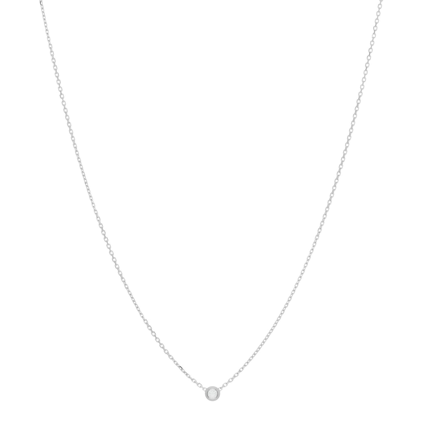 18K White Gold Diamond XS D'Amour Pendant Necklace