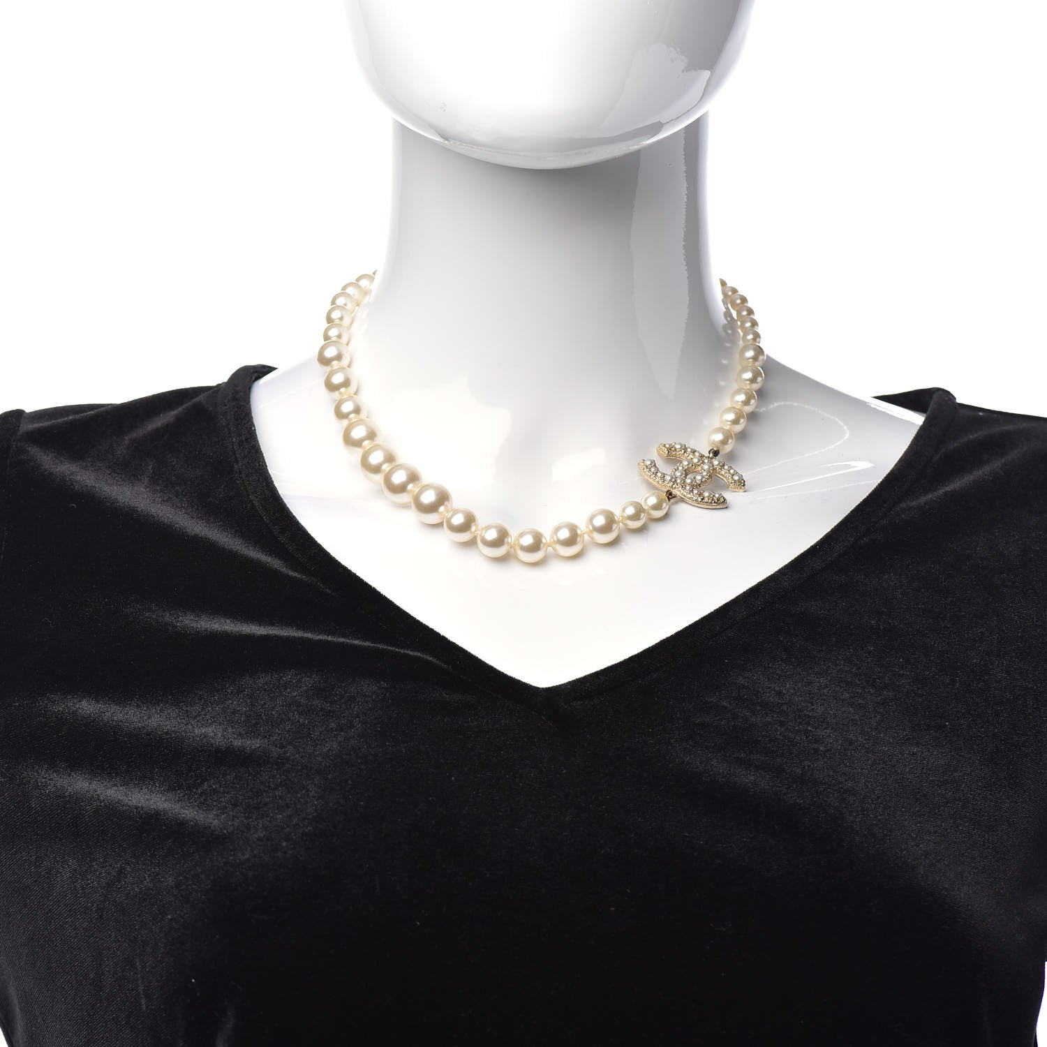 Chanel Graduated Pearl CC Short Necklace Gold 2 of 6