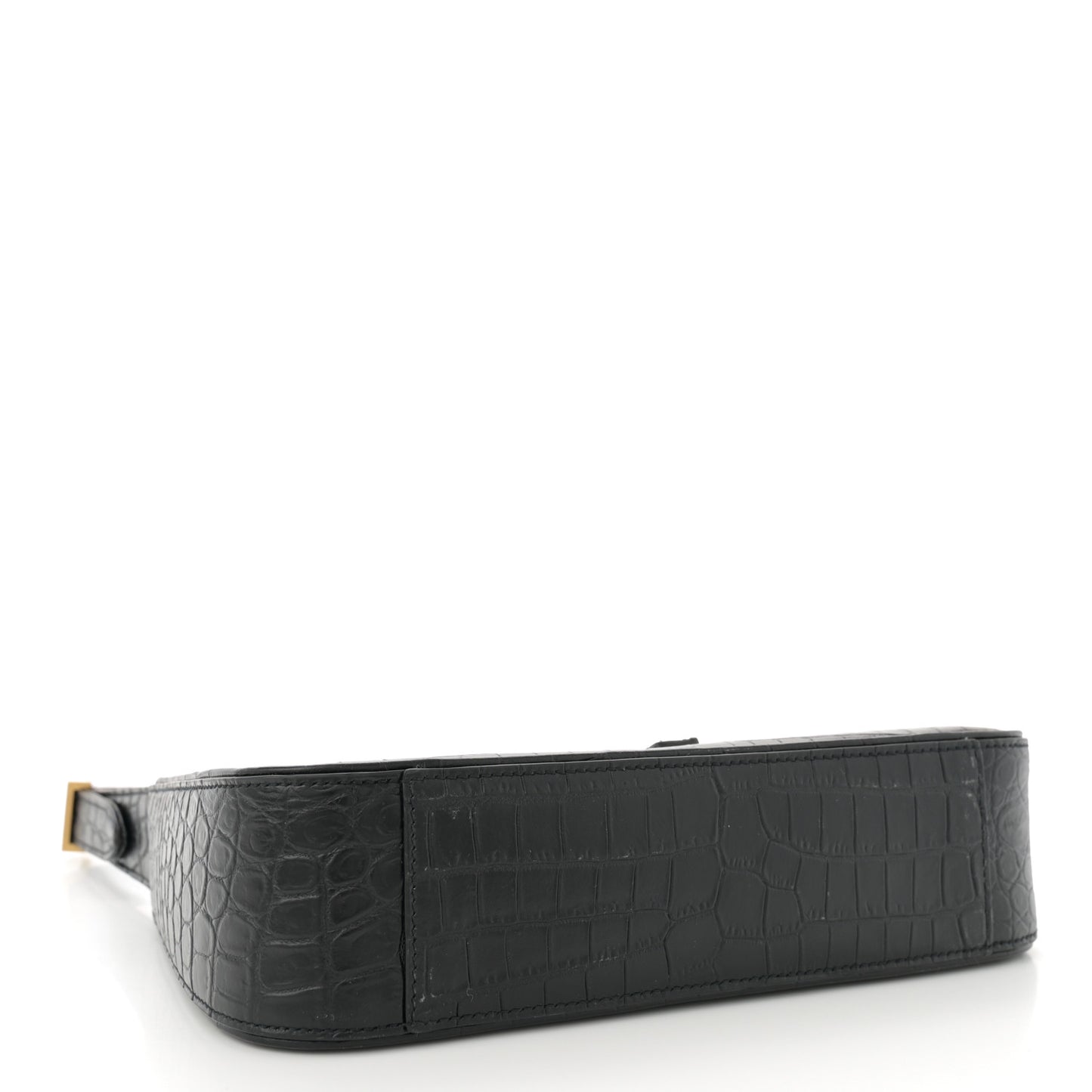 Calfskin Crocodile Embossed Le 5 A 7 Hobo Black