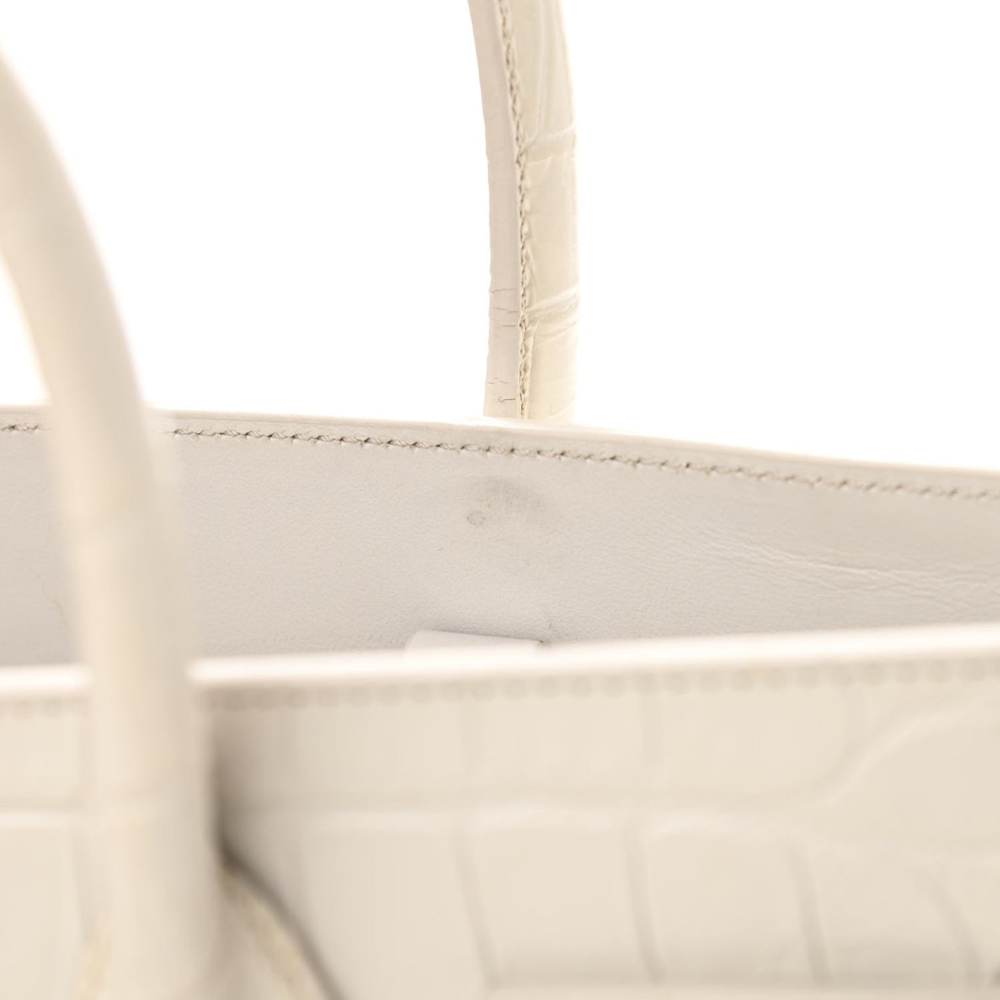 Calfskin Crocodile Embossed Baby Sac De Jour Gris Perle